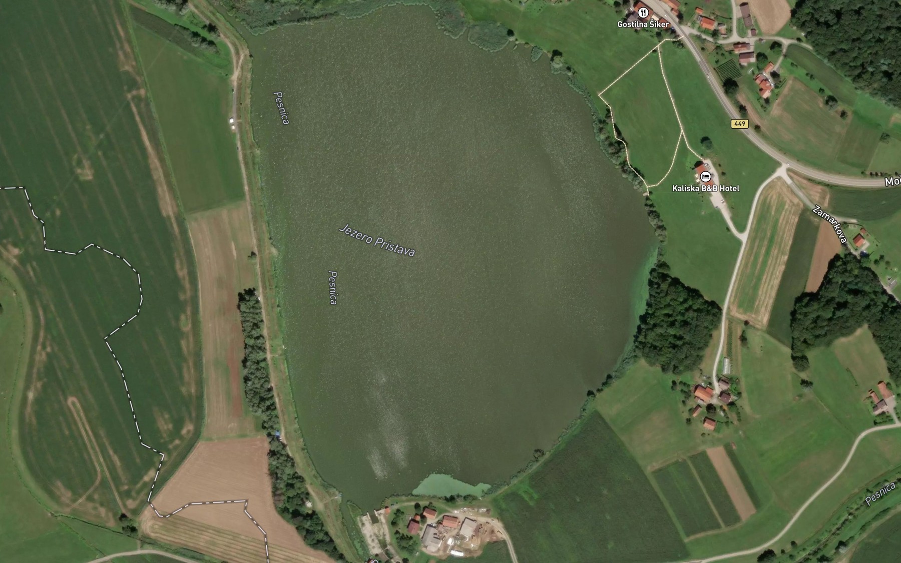 Satellite map of the Jezero Pristava