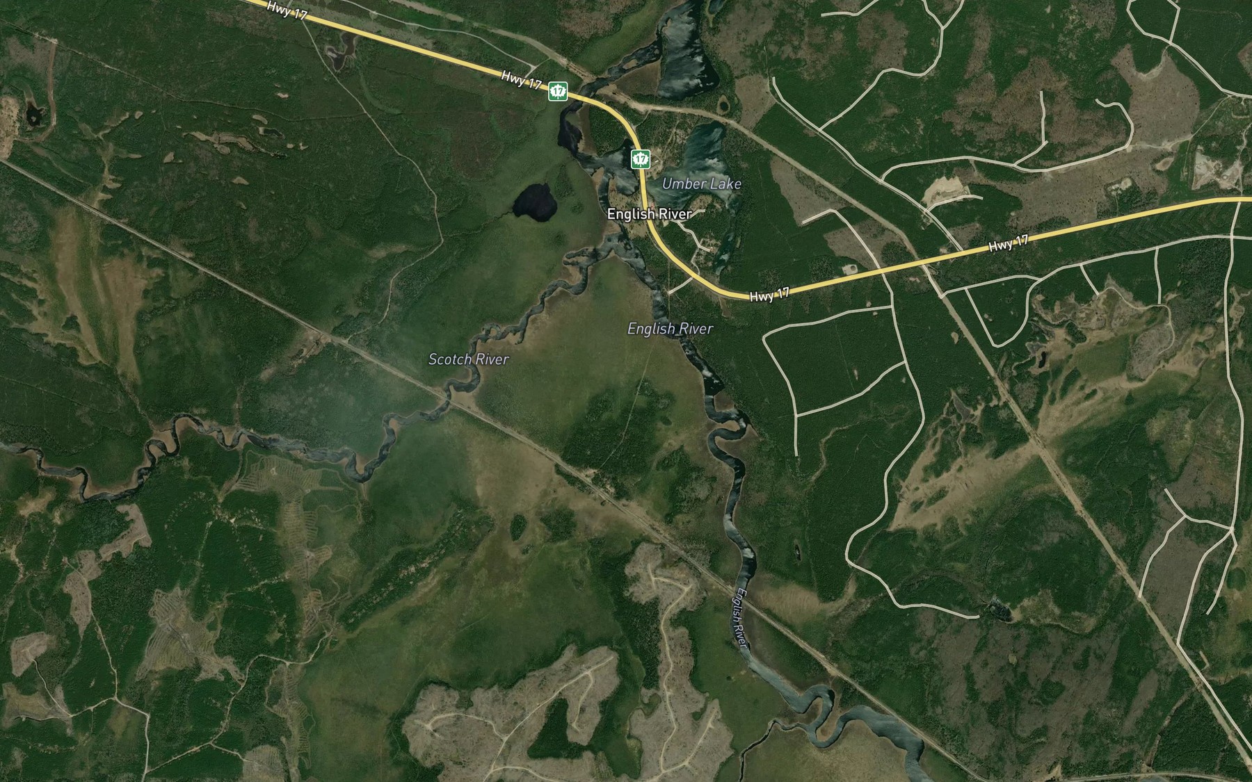 Satellite map of the Scotch River