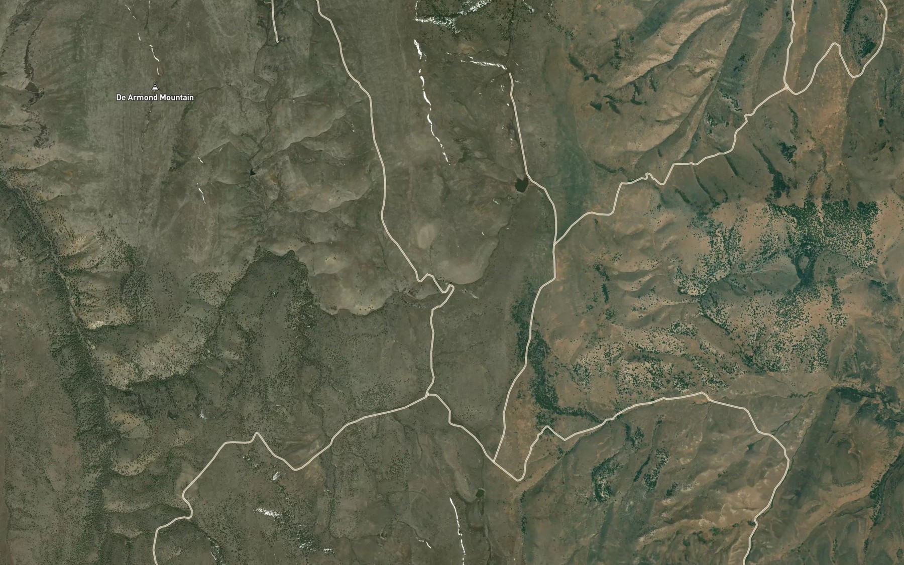 Satellite map of the Warm Springs Reservoir
