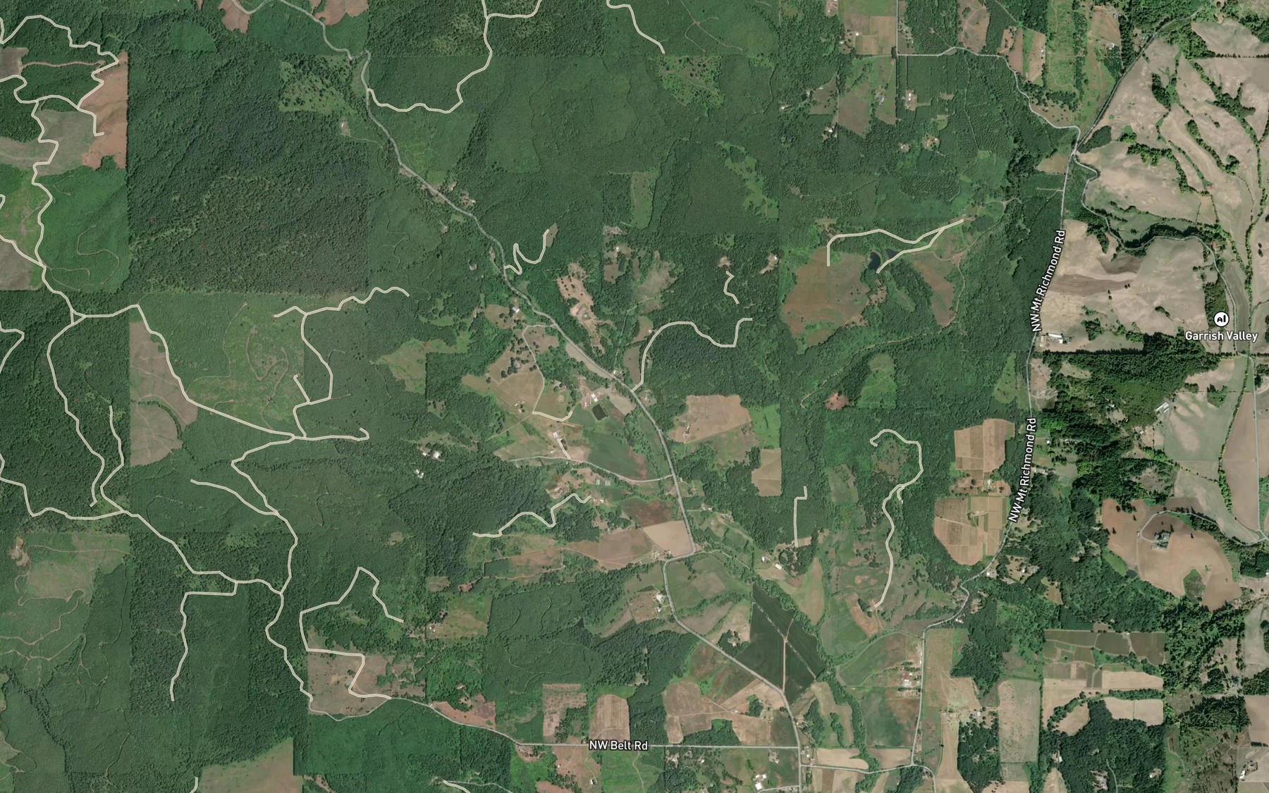 Satellite map of the Hay Creek