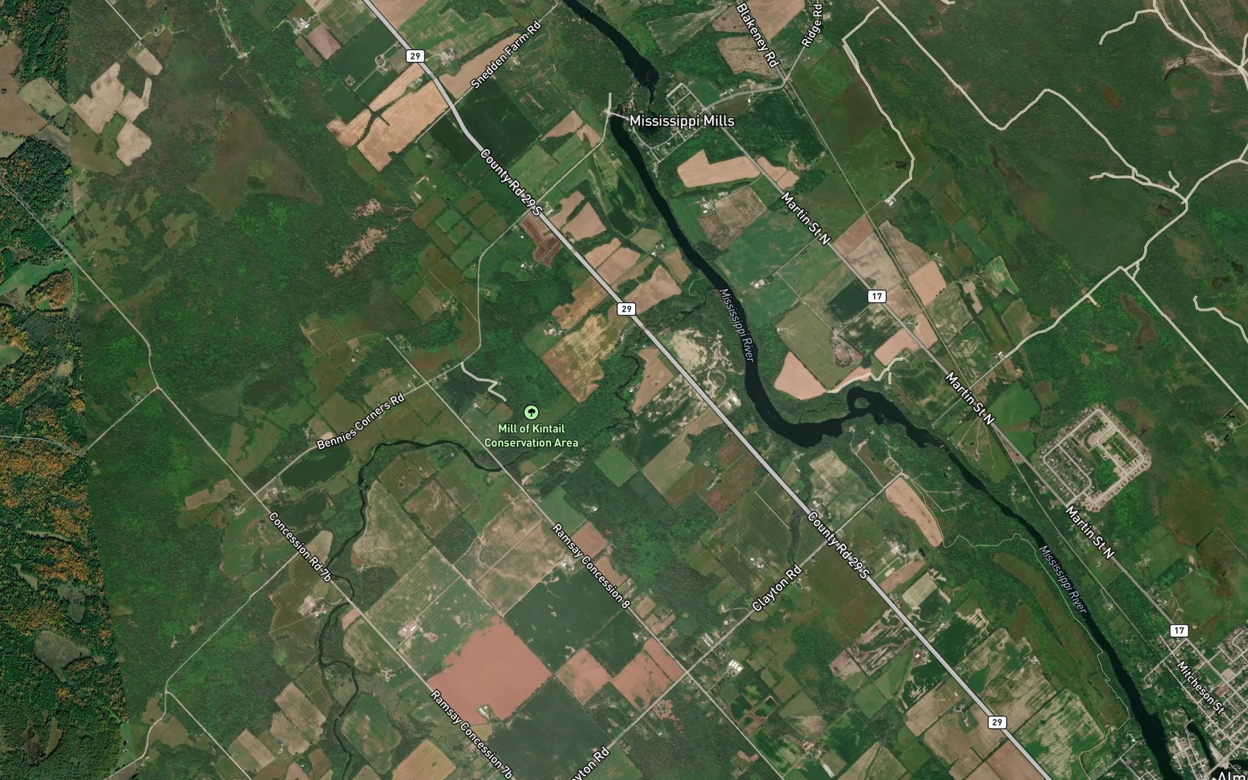 Satellite map of the Indian River