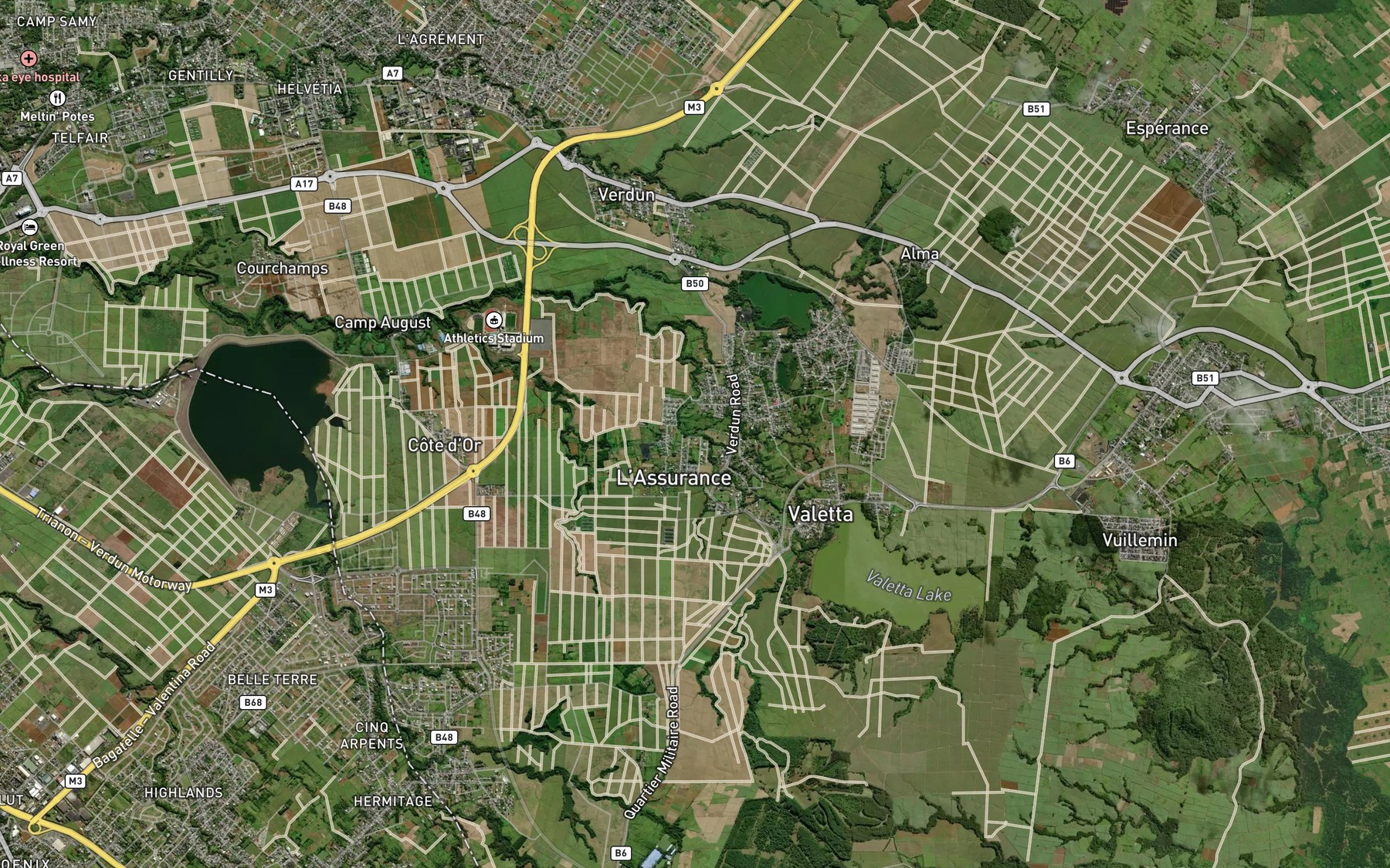 Satellite map of the Feeder Mamet