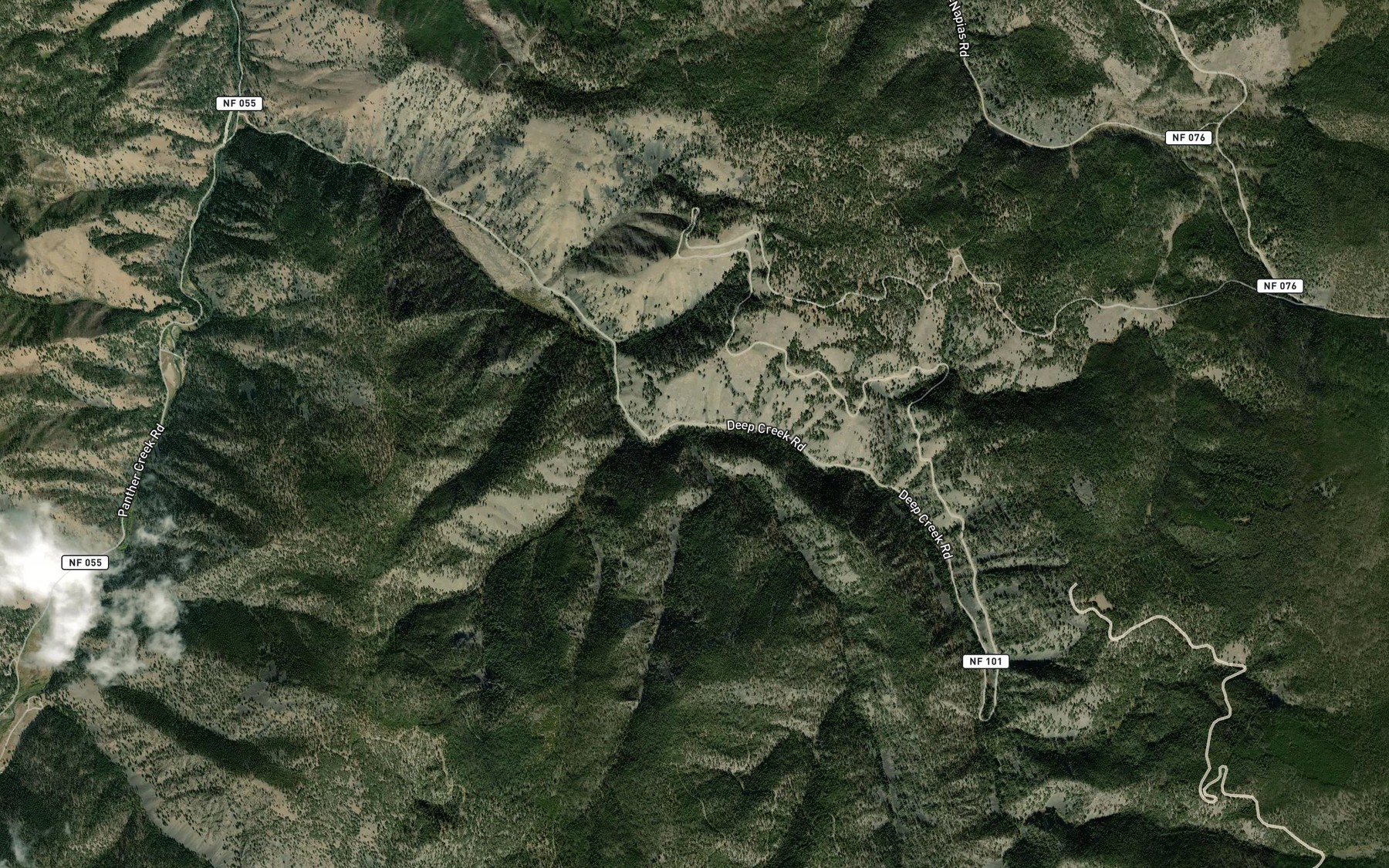 Satellite map of the Little Deep Creek