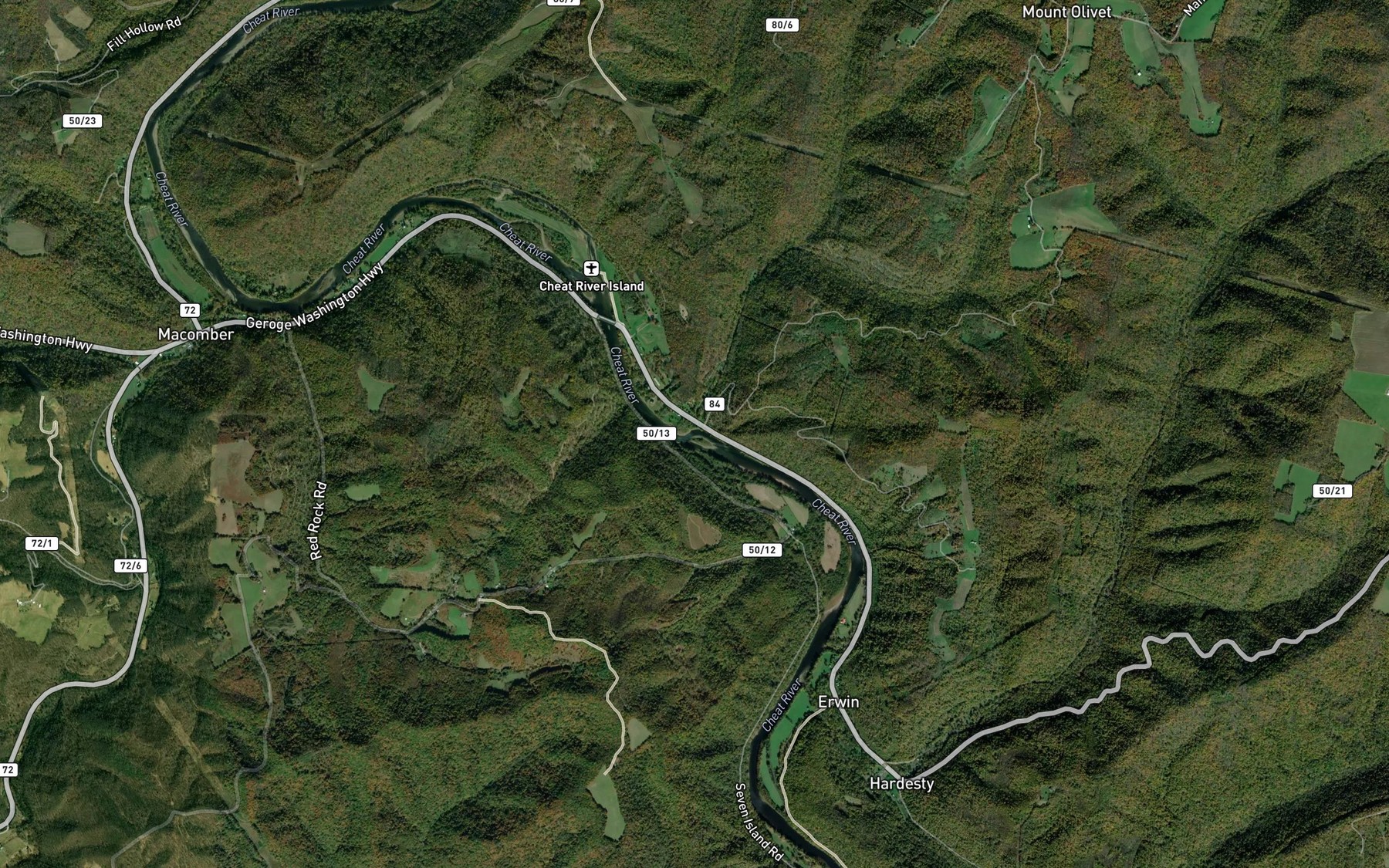 Satellite map of the Madison Run