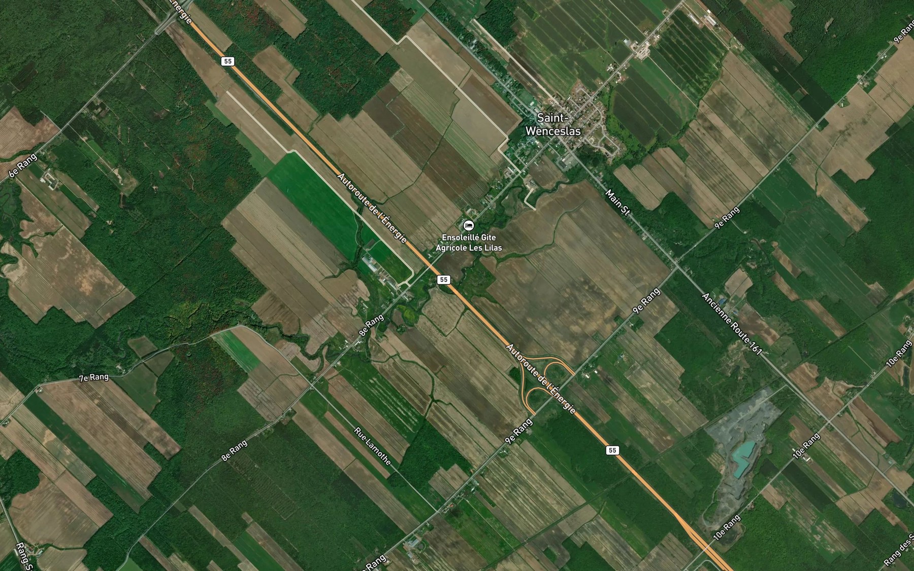 Satellite map of the Ruisseau Helie