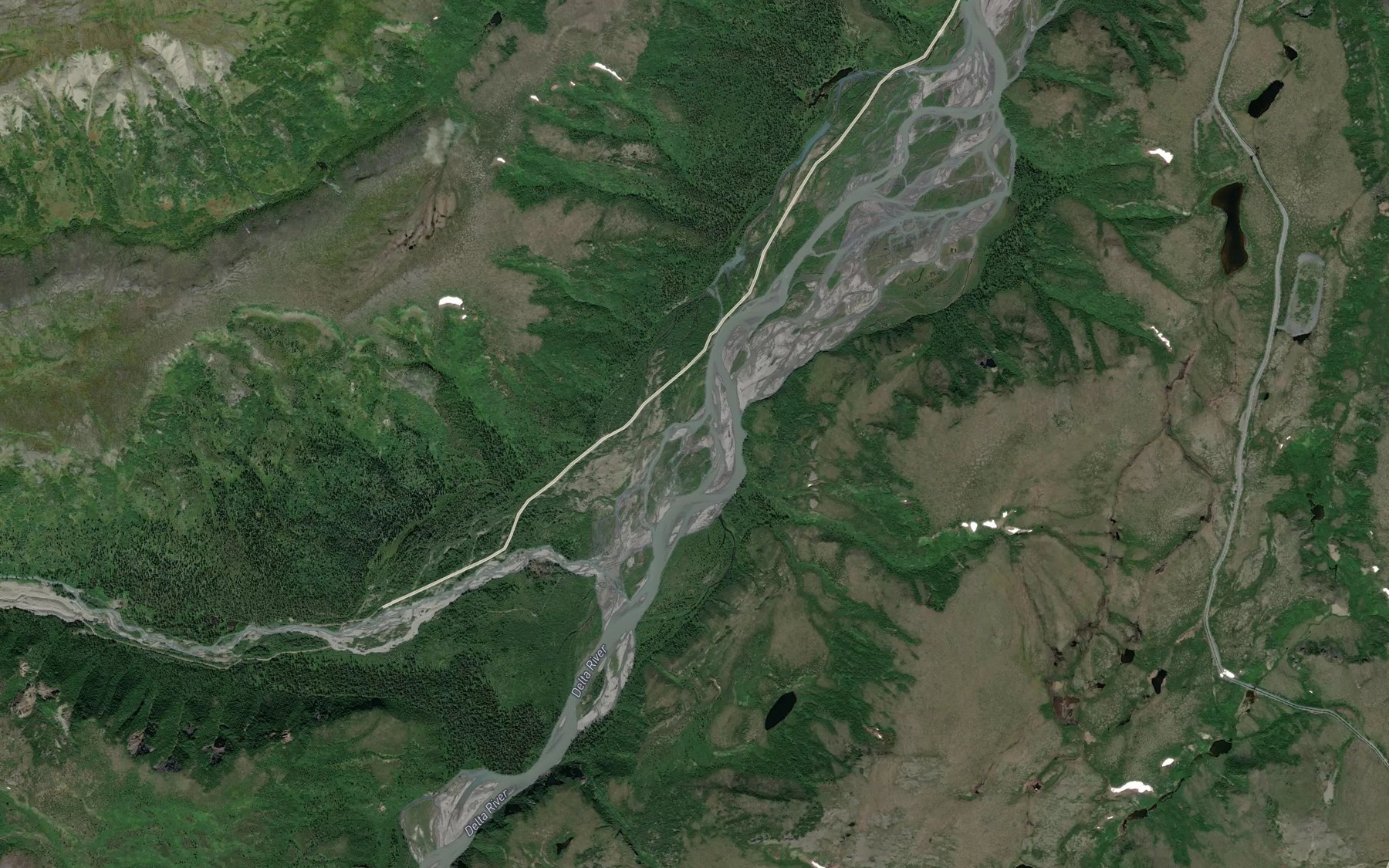 Satellite map of the Rainy Creek
