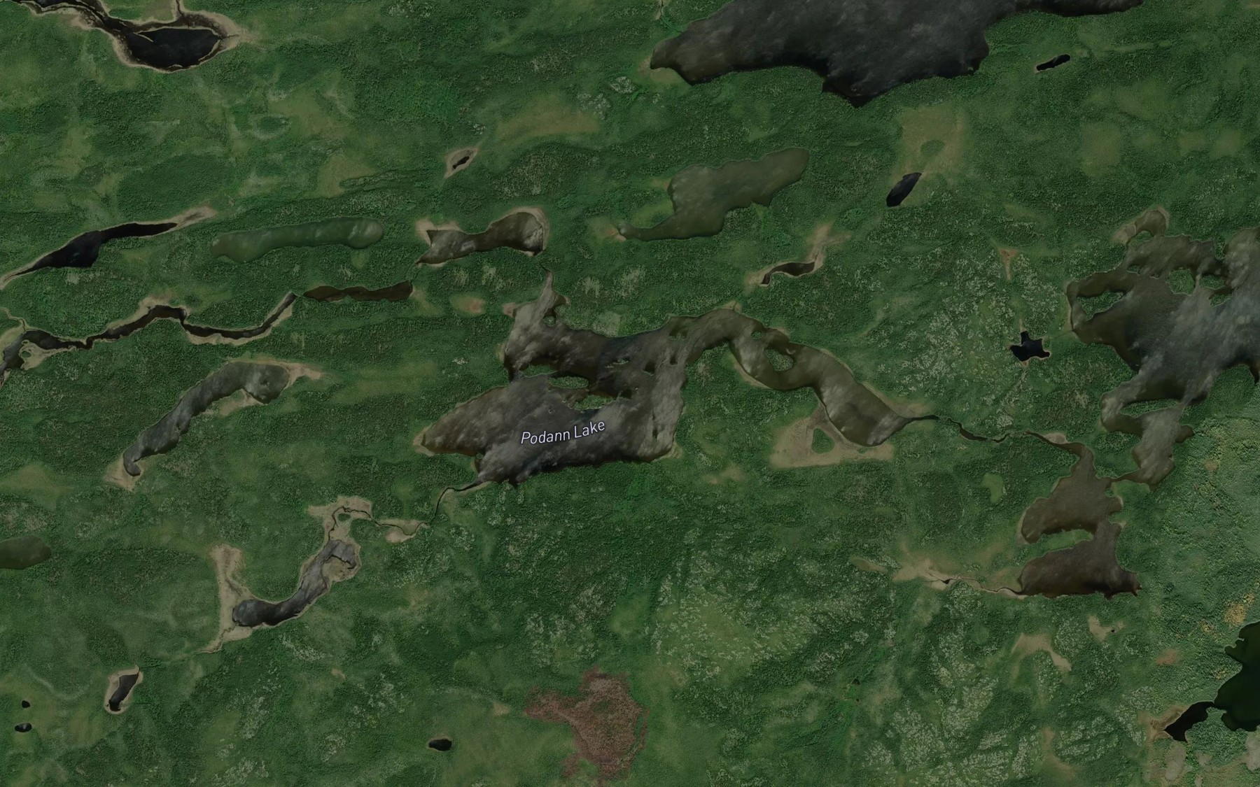 Satellite map of the Podann Lake