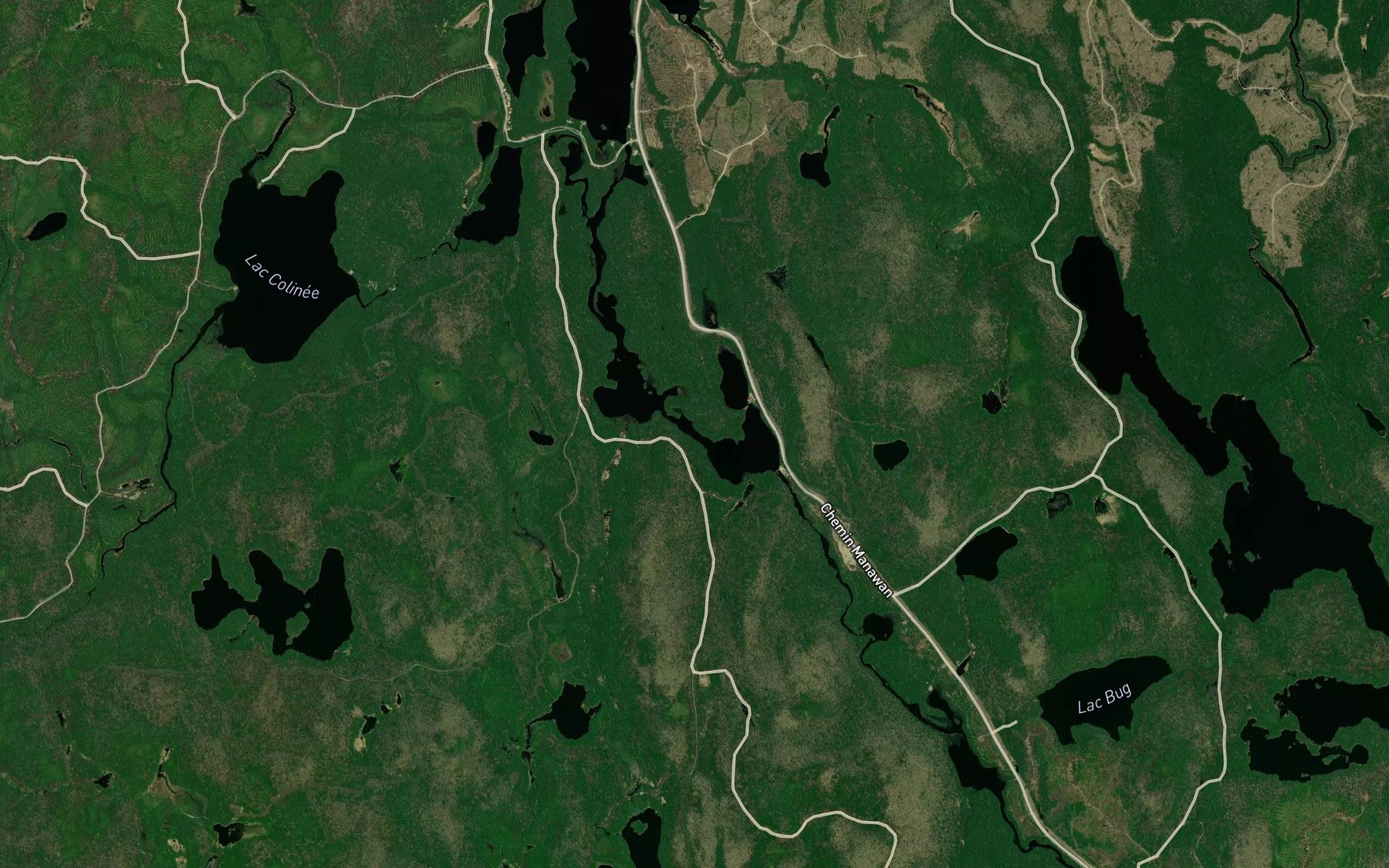 Satellite map of the Lac des Fourches