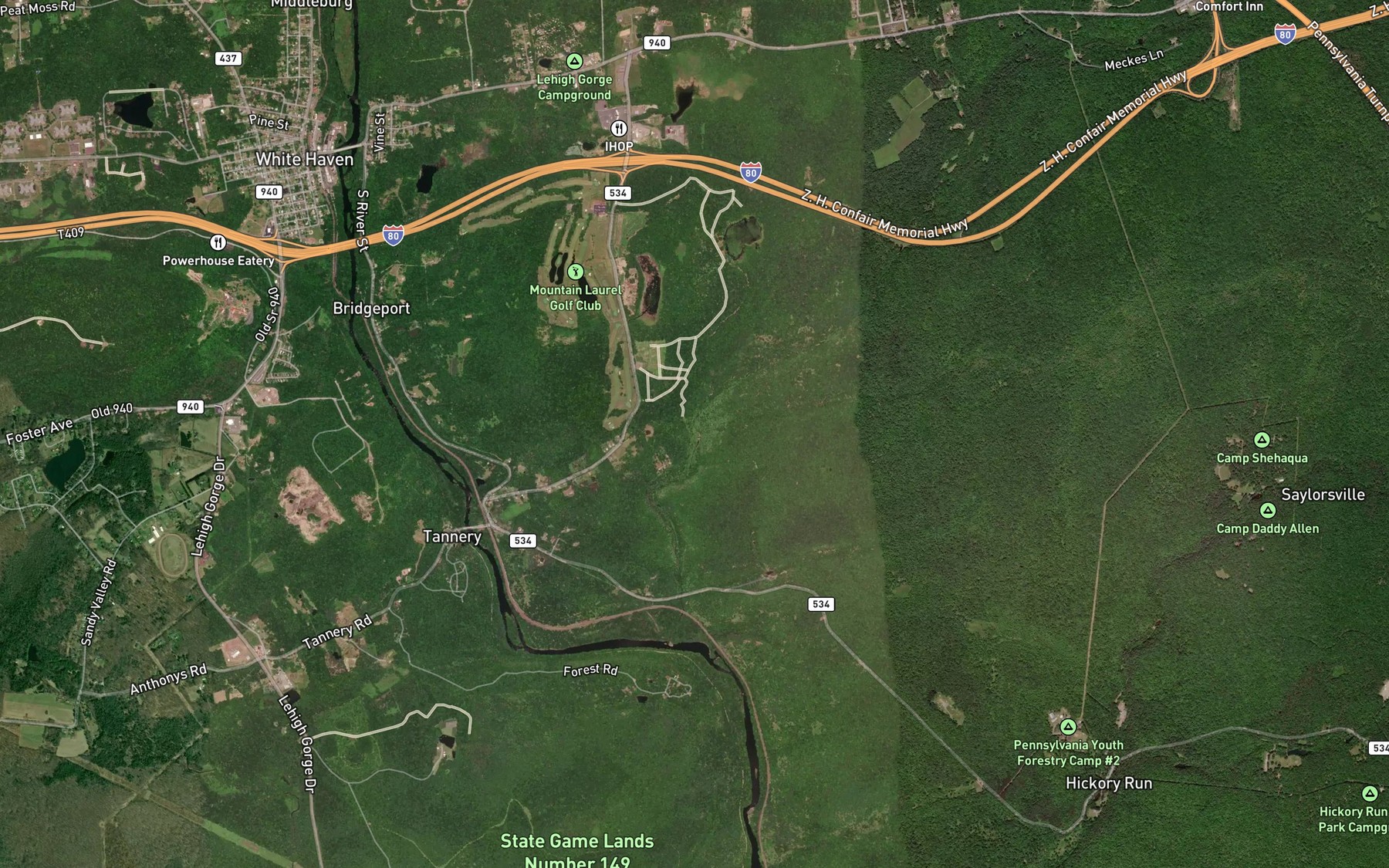 Satellite map of the Fourth Run