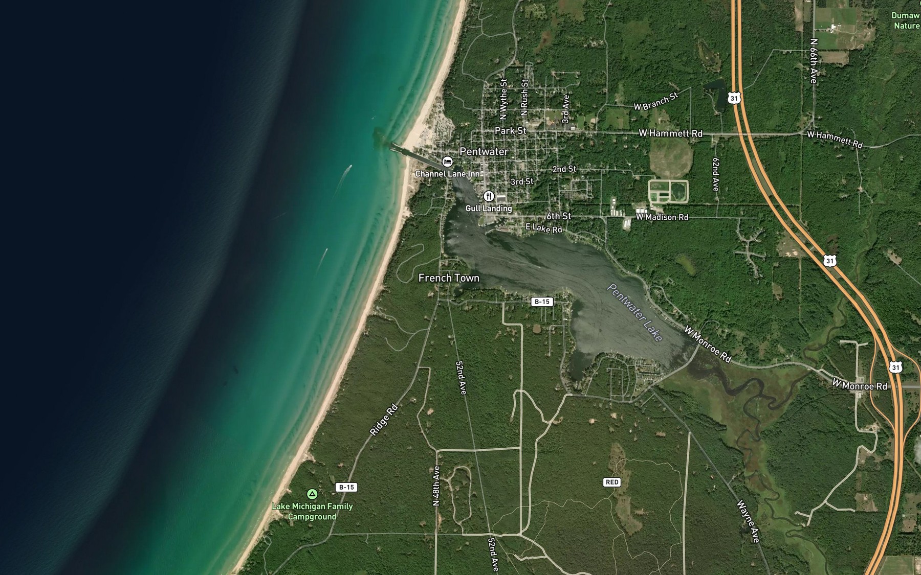 Satellite map of the Little Bayou