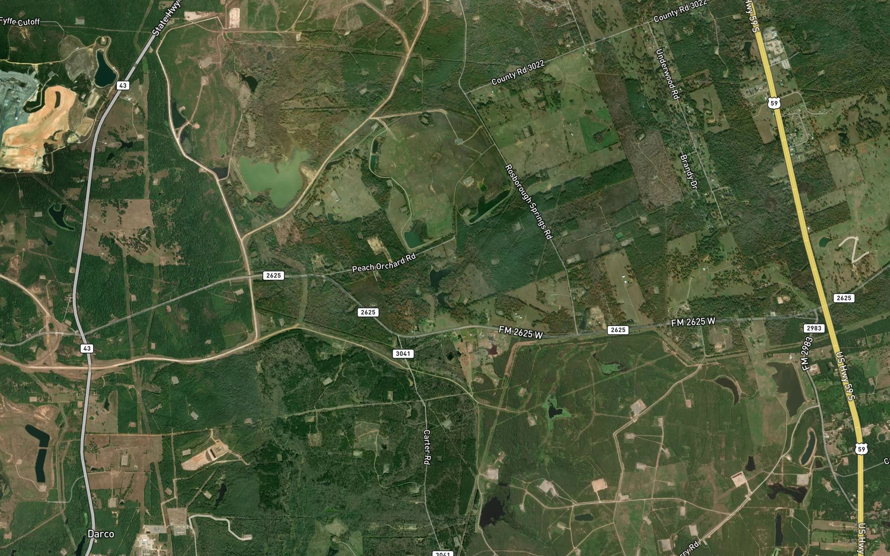 Satellite map of the Roseborough Springs