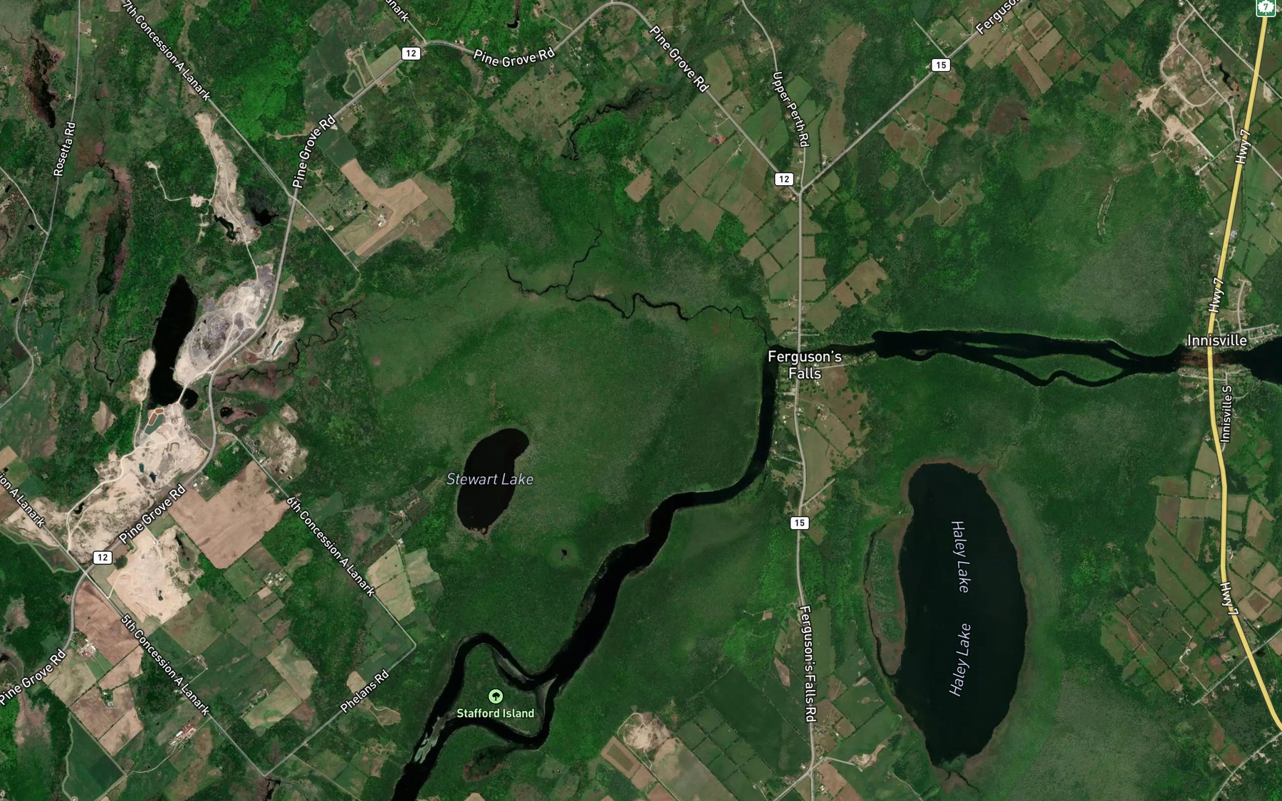 Satellite map of the Laceys Creek