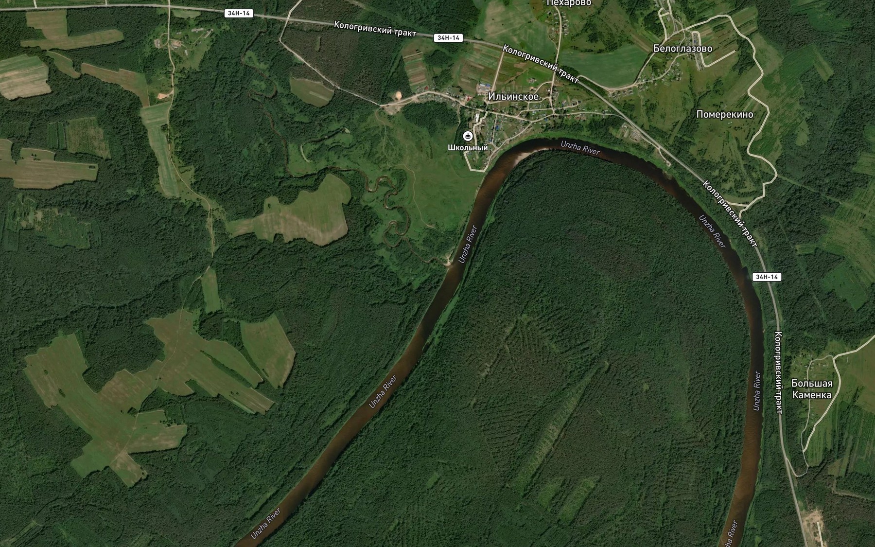 Satellite map of the Knyazhaya