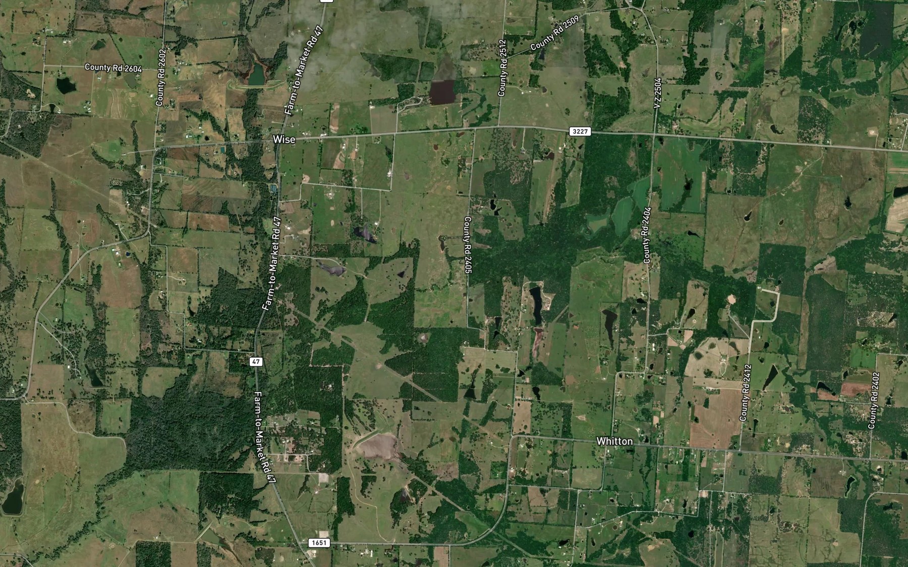 Satellite map of the Dry Lacy Fork