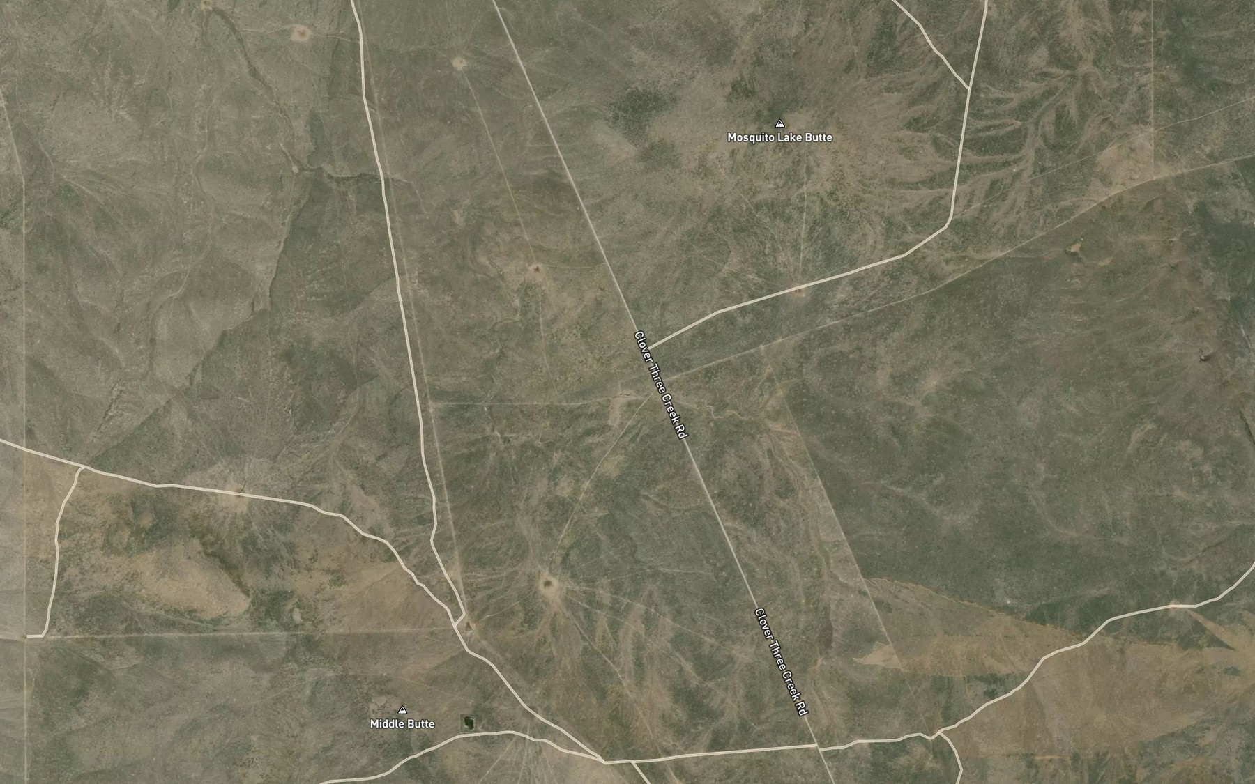 Satellite map of the Rattlesnake Draw Reservoir