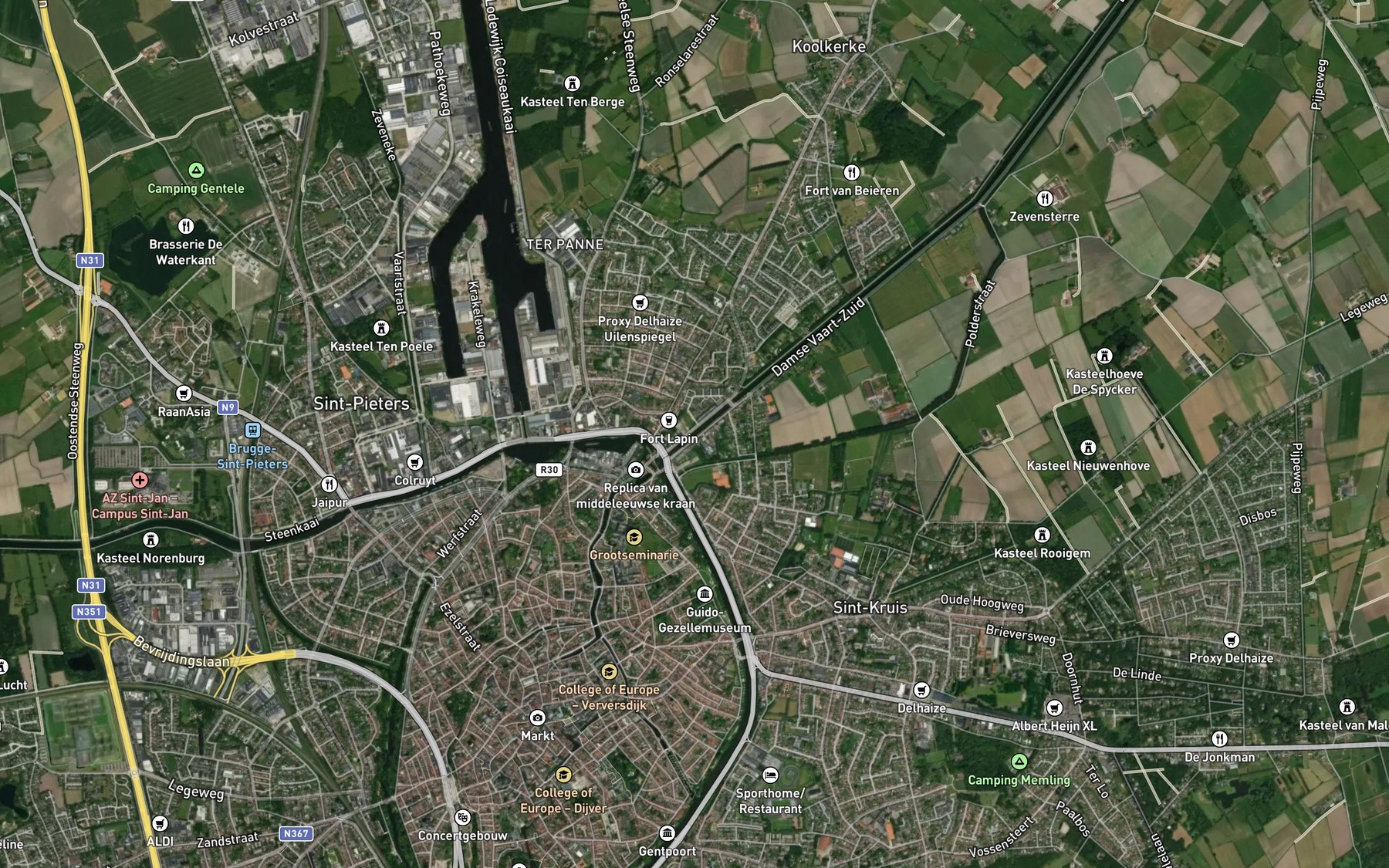Satellite map of the Kanaal van Brugge naar Sluis