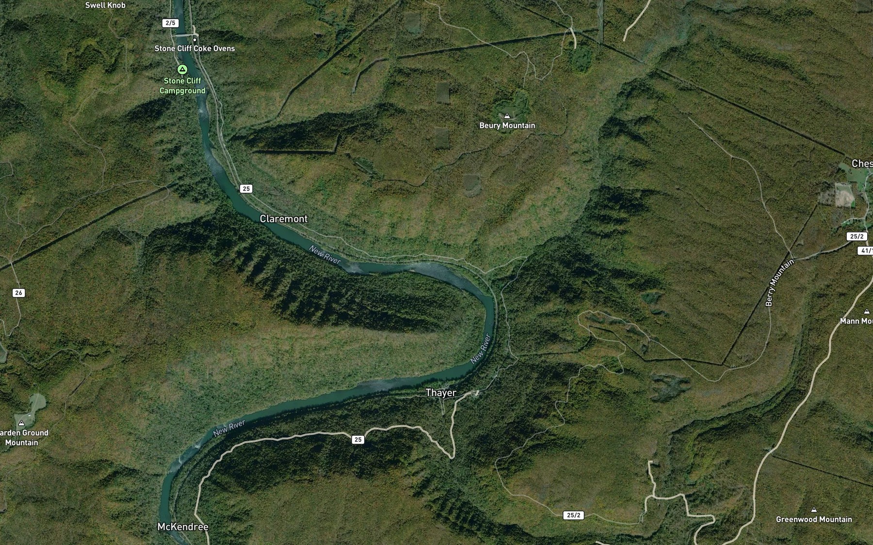 Satellite map of the Silo Rapids