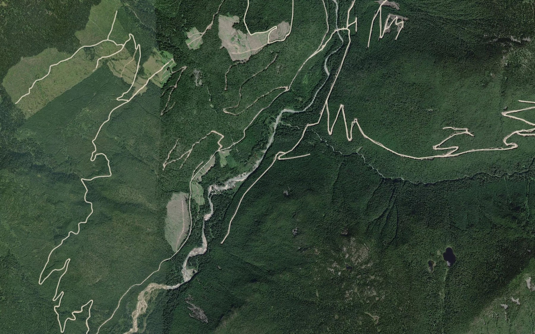 Satellite map of the Gates Creek