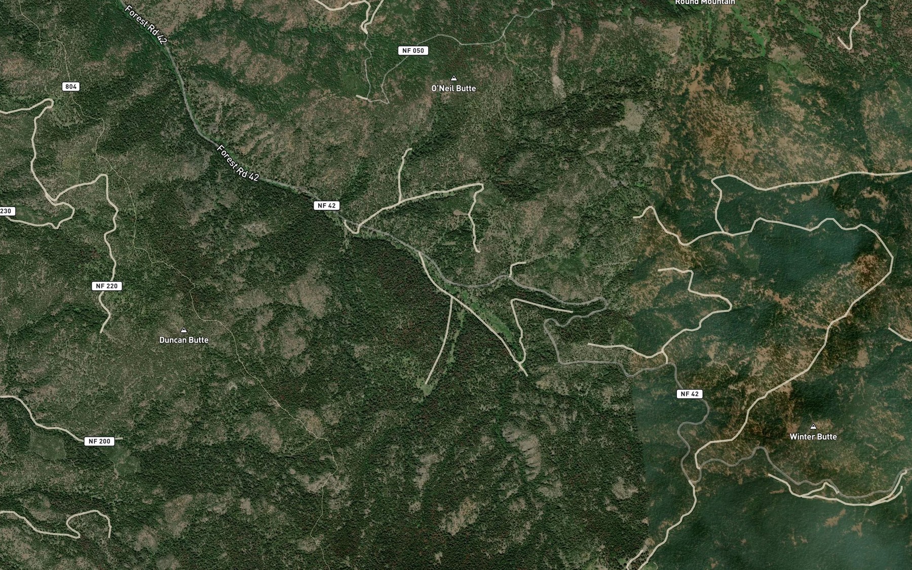 Satellite map of the Kyle Creek