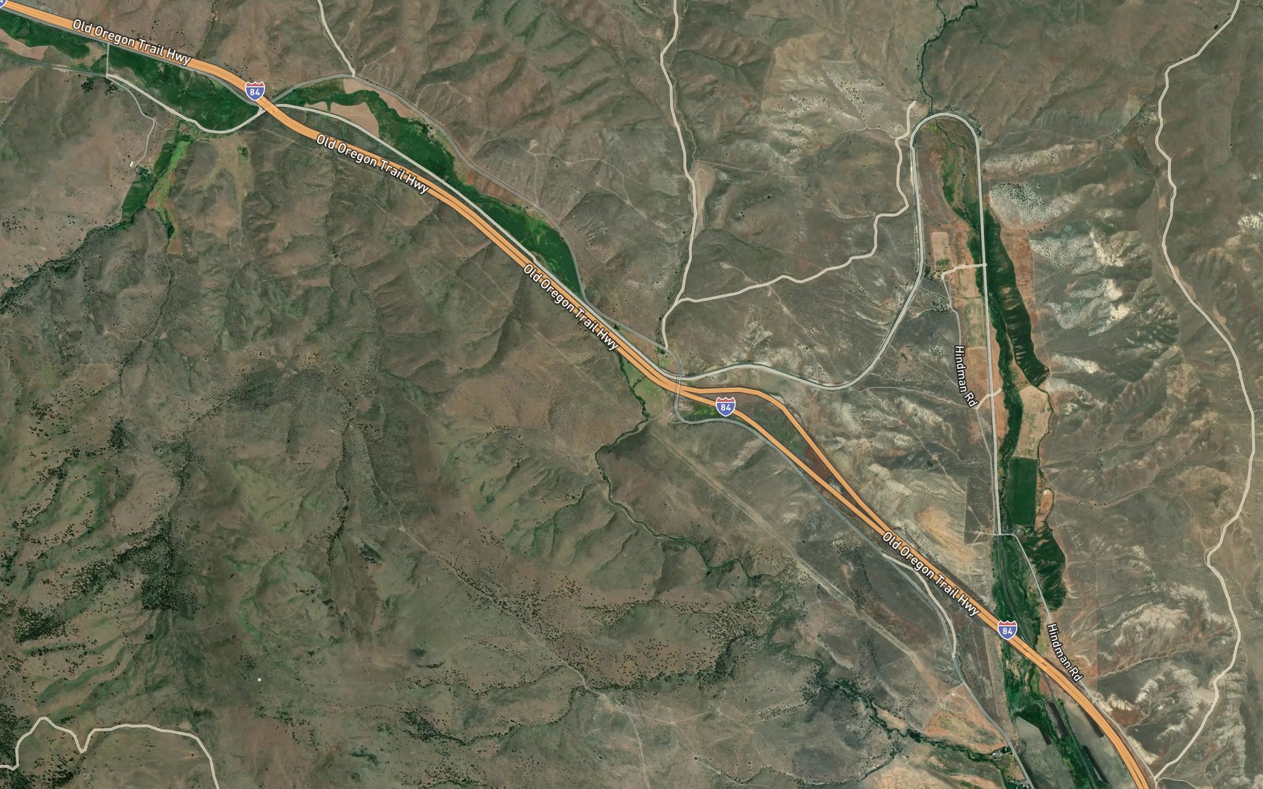 Satellite map of the Unity Creek