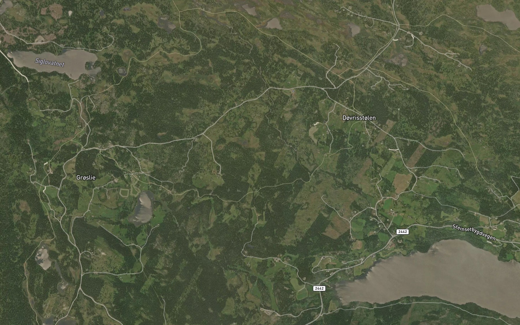 Satellite map of the Hohovdabekken
