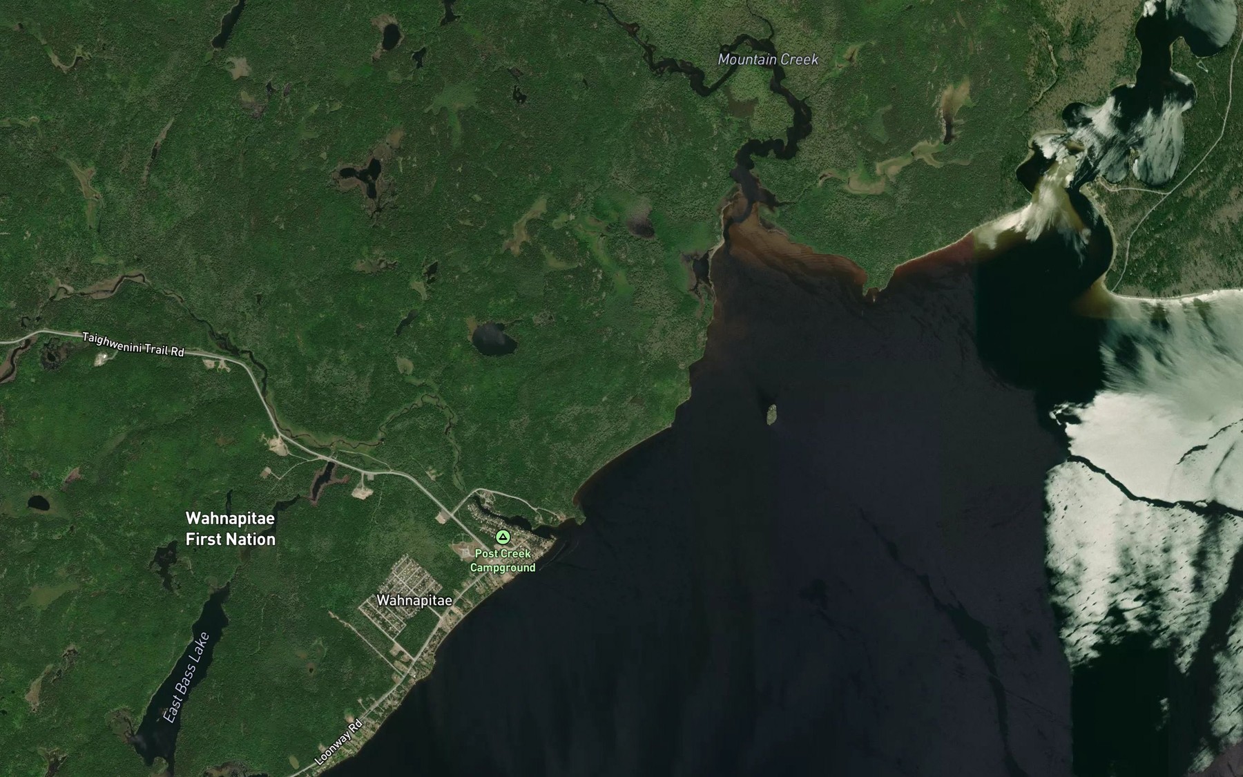 Satellite map of the Post Creek