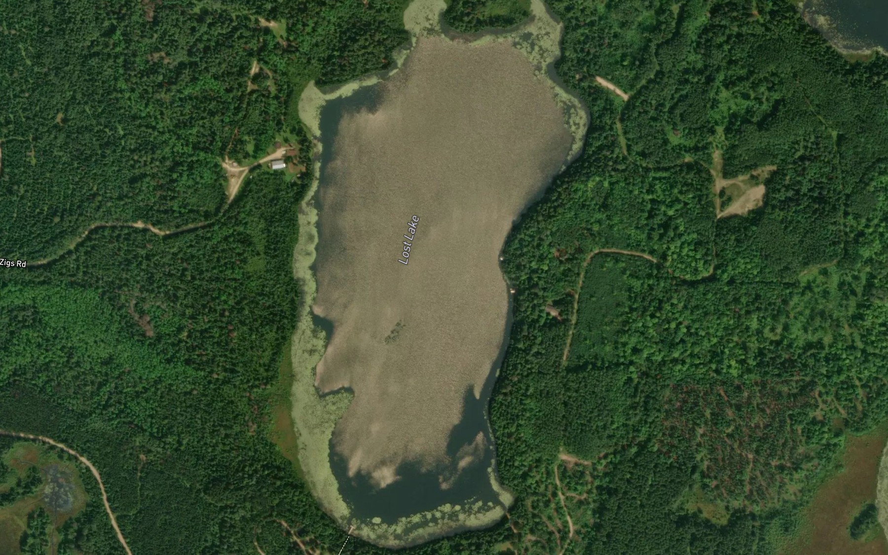 Satellite map of the Lost Lake