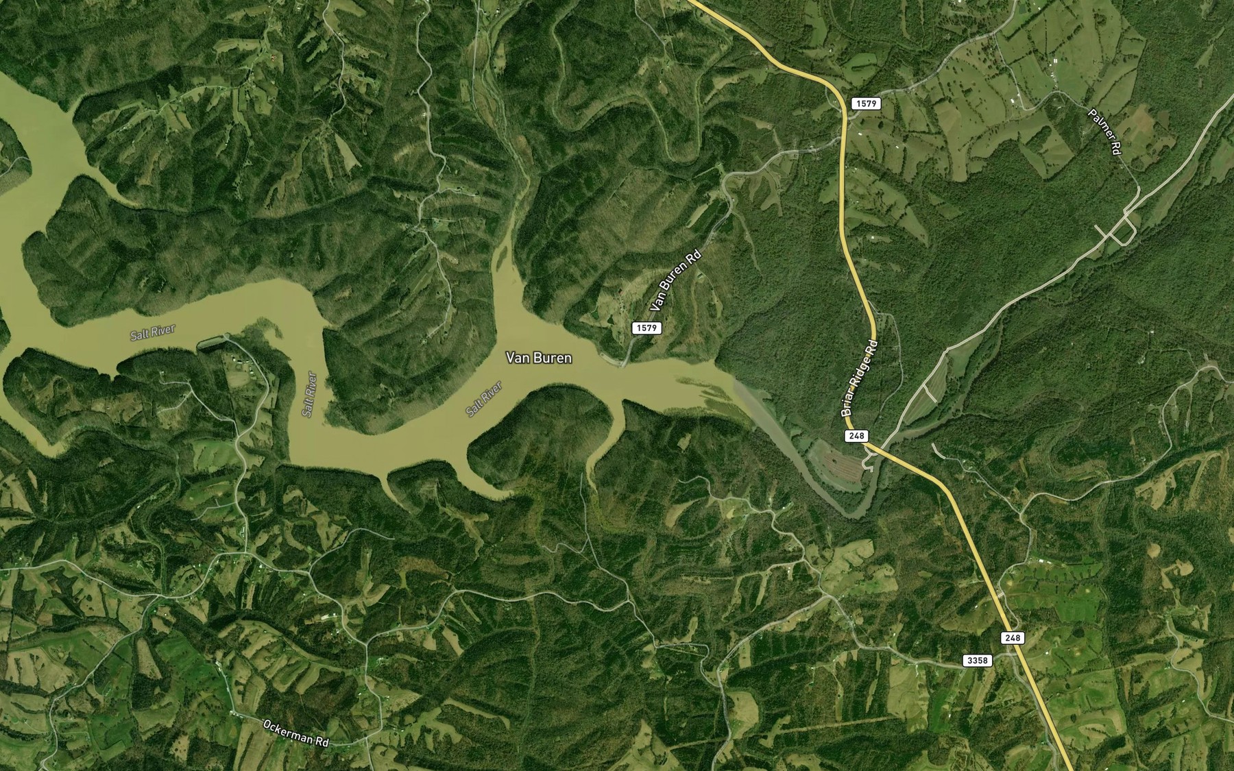 Satellite map of the Watts Run