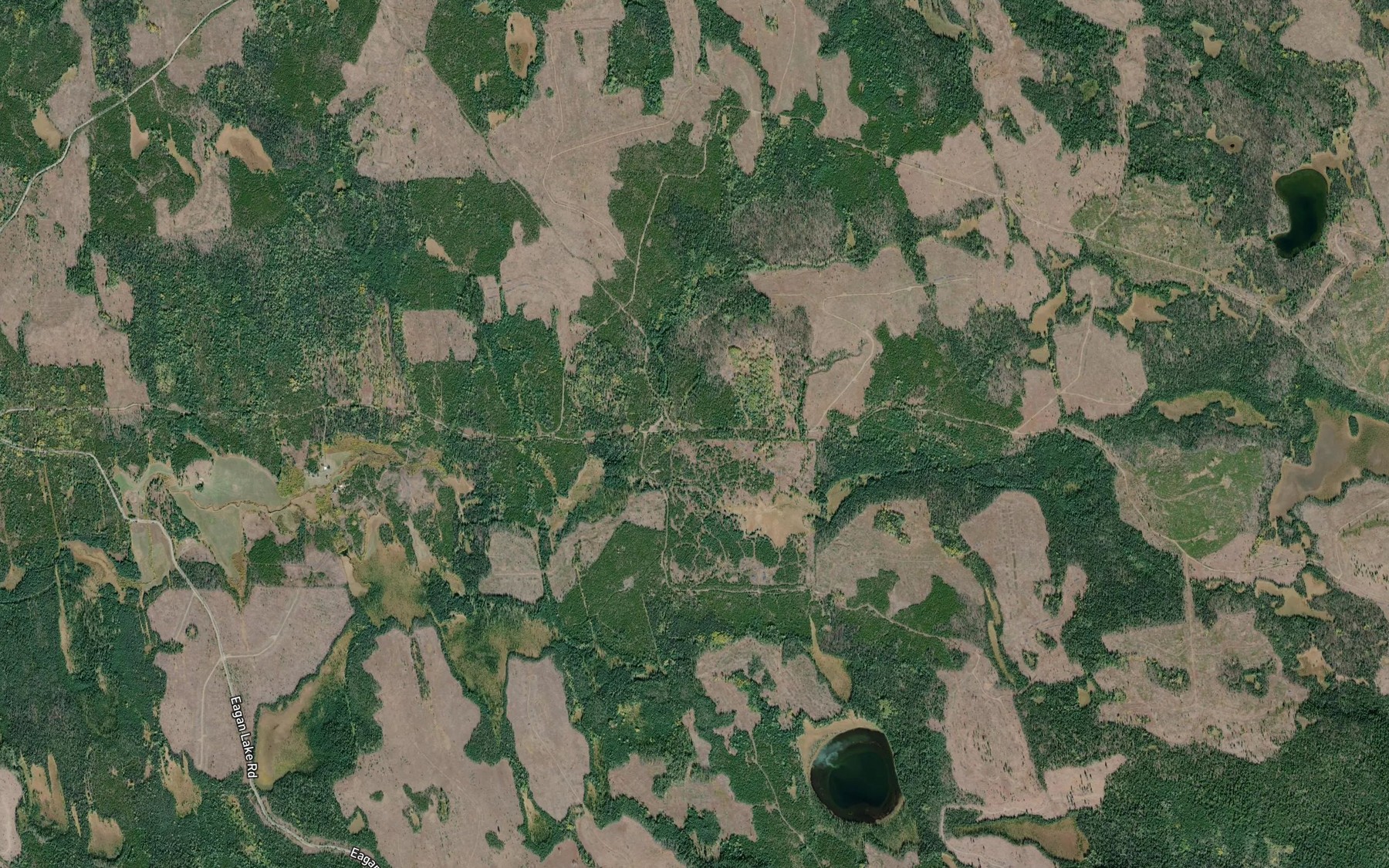 Satellite map of the Hooligan Creek