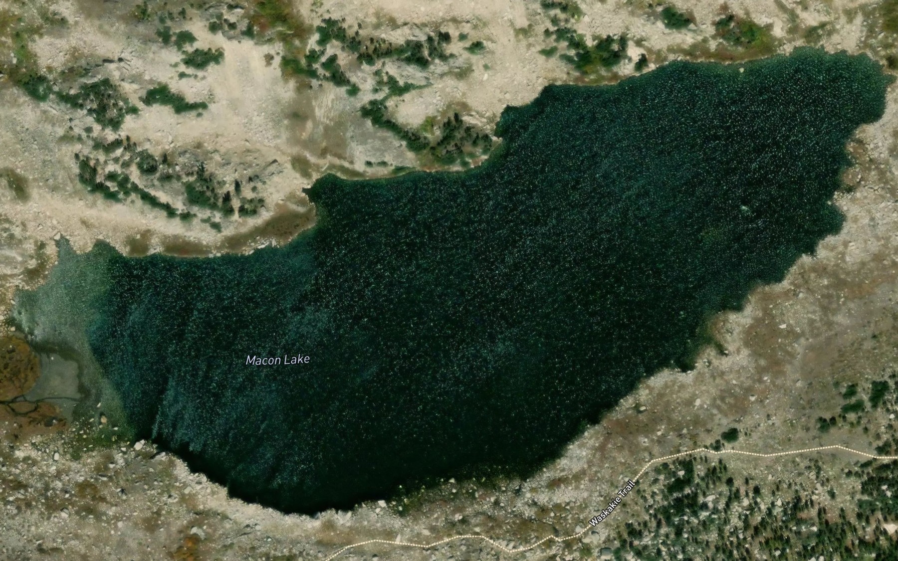 Satellite map of the Macon Lake