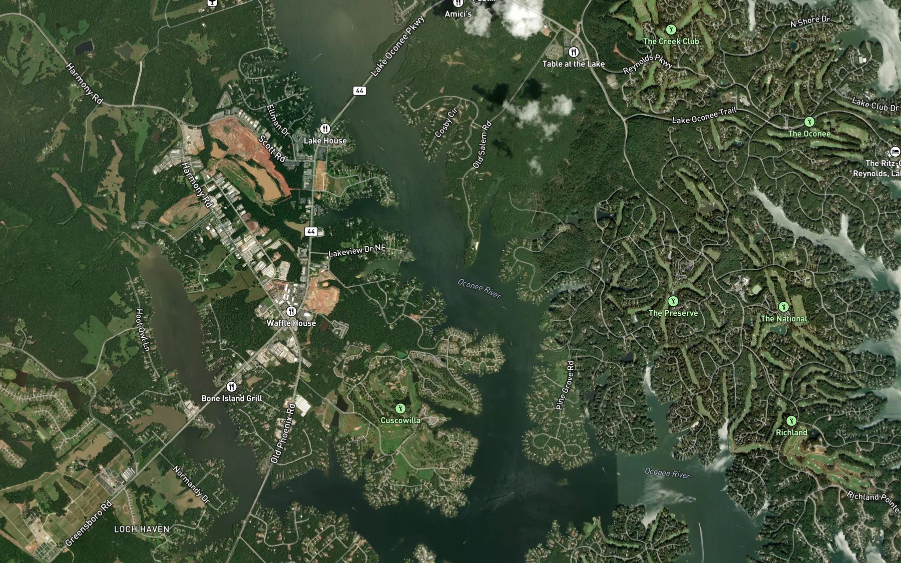 Satellite map of the Weaver Branch