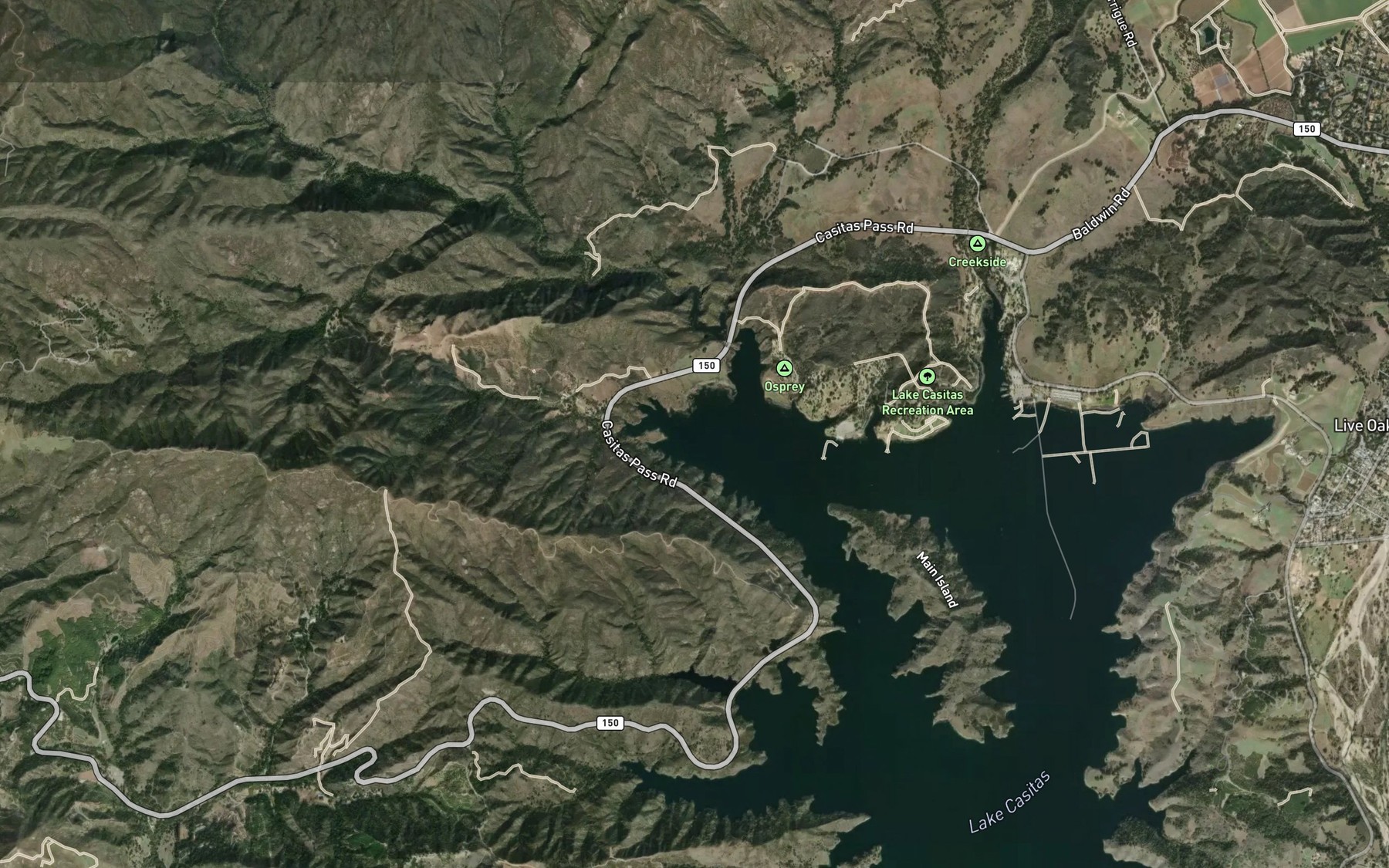 Satellite map of the Station Canyon Arm