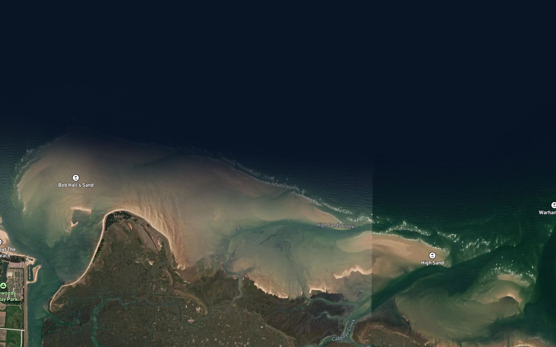 Satellite map of the The High Sand