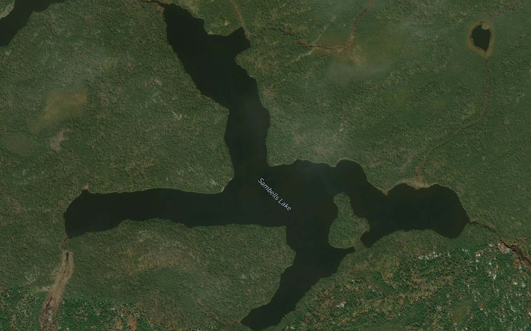 Satellite map of the Sambells Lake