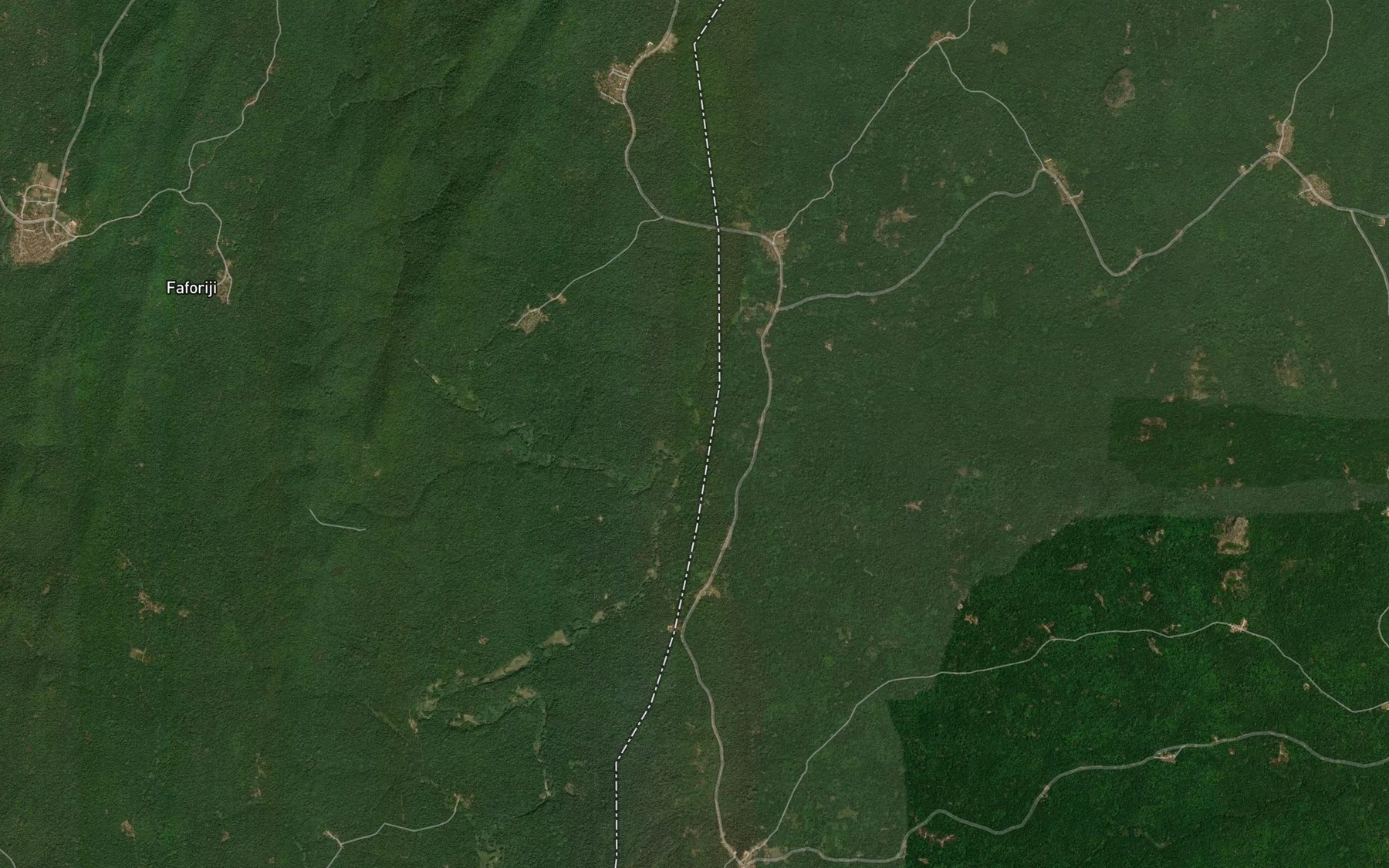 Satellite map of the River Bosere
