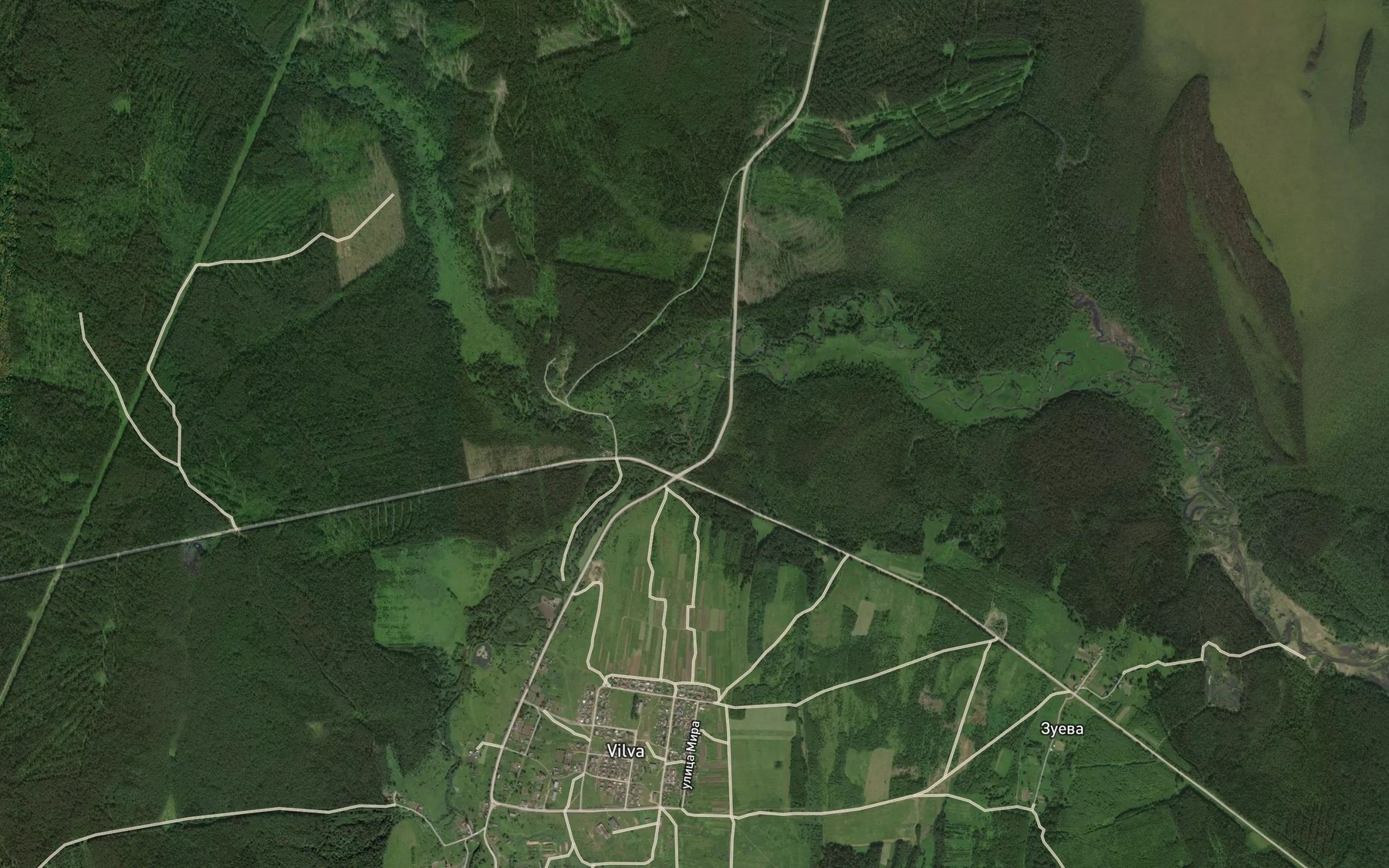 Satellite map of the Aches
