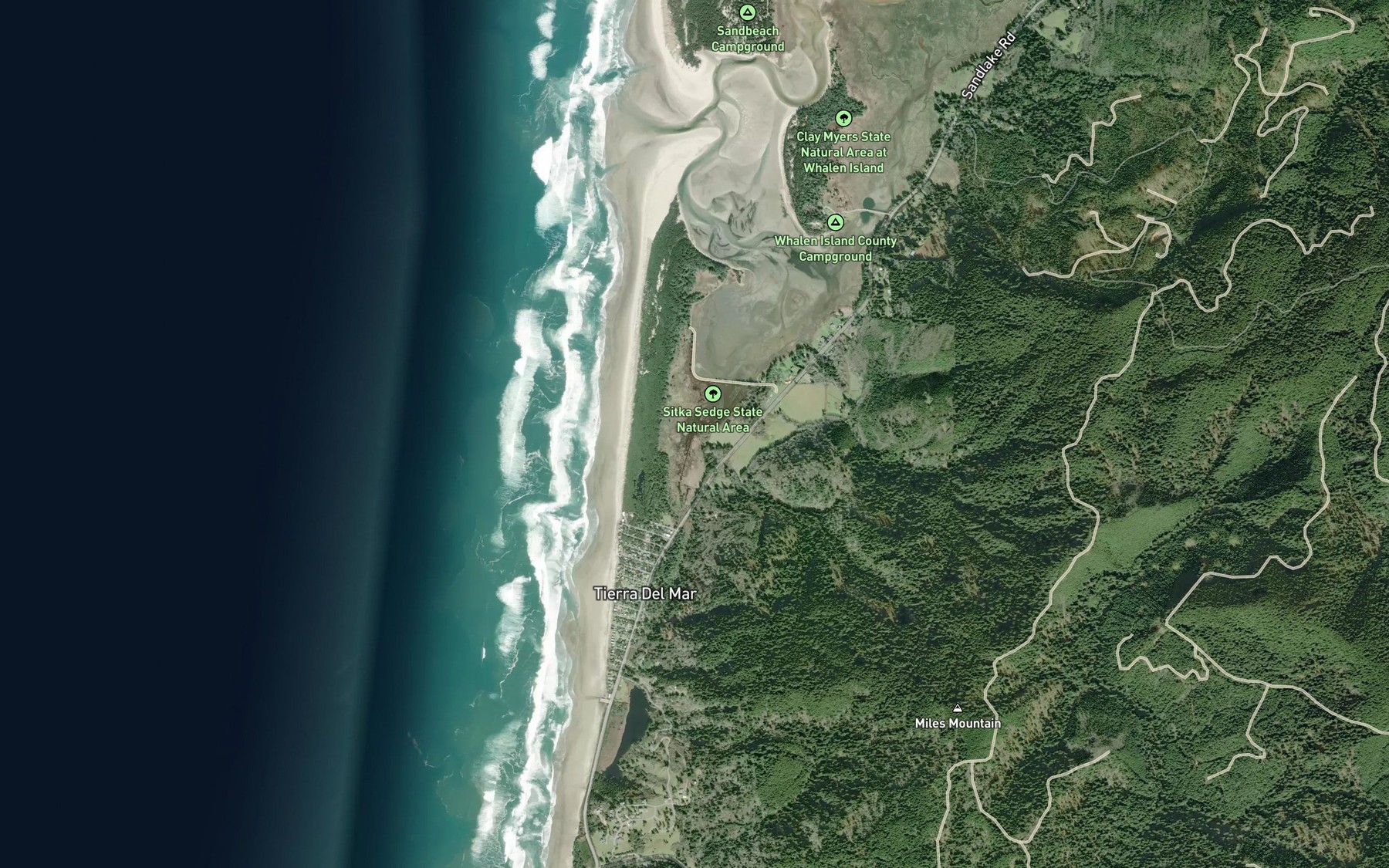 Satellite map of the Beltz Creek