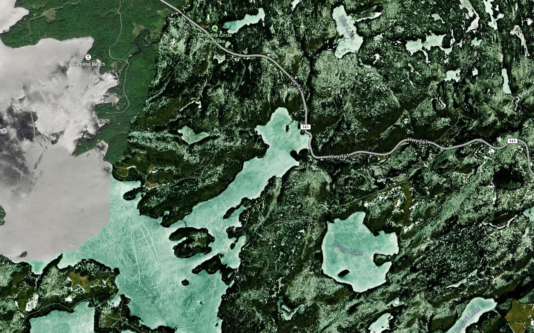 Satellite map of the Skeleton Bay