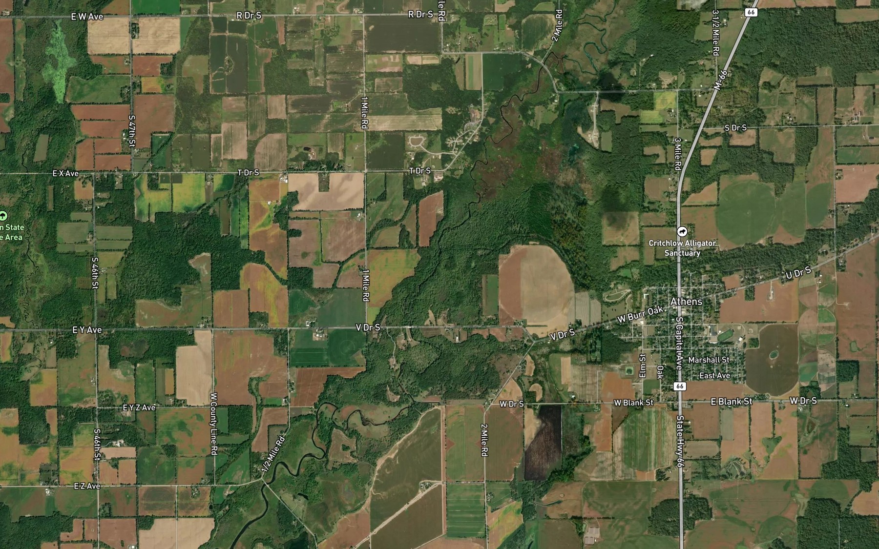 Satellite map of the Pine Creek