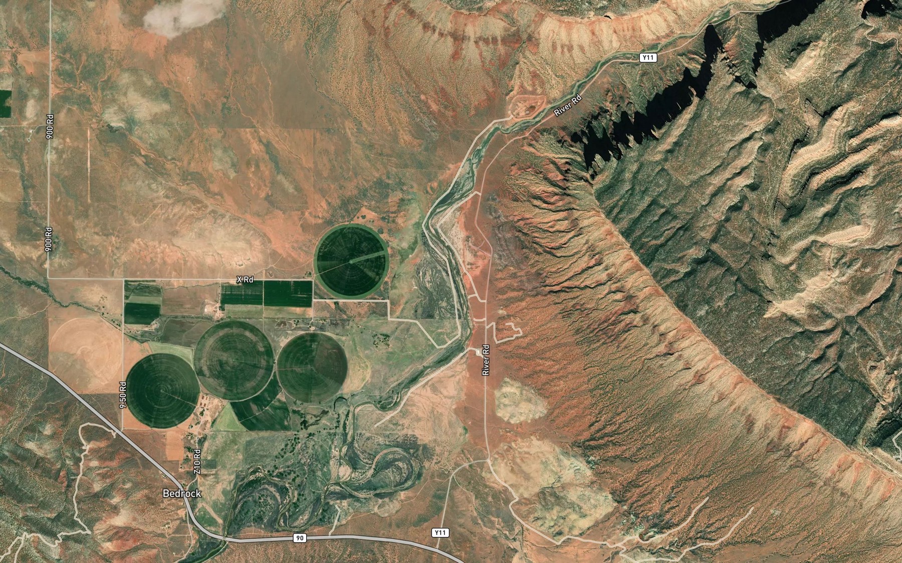 Satellite map of the West Paradox Creek