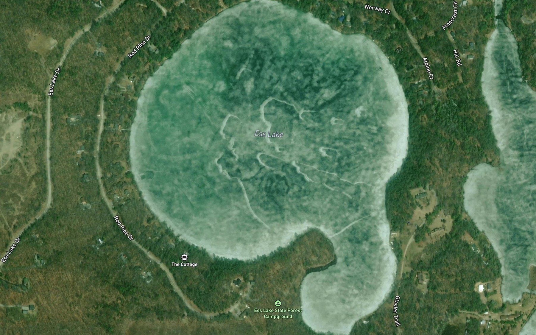 Satellite map of the Ess Lake