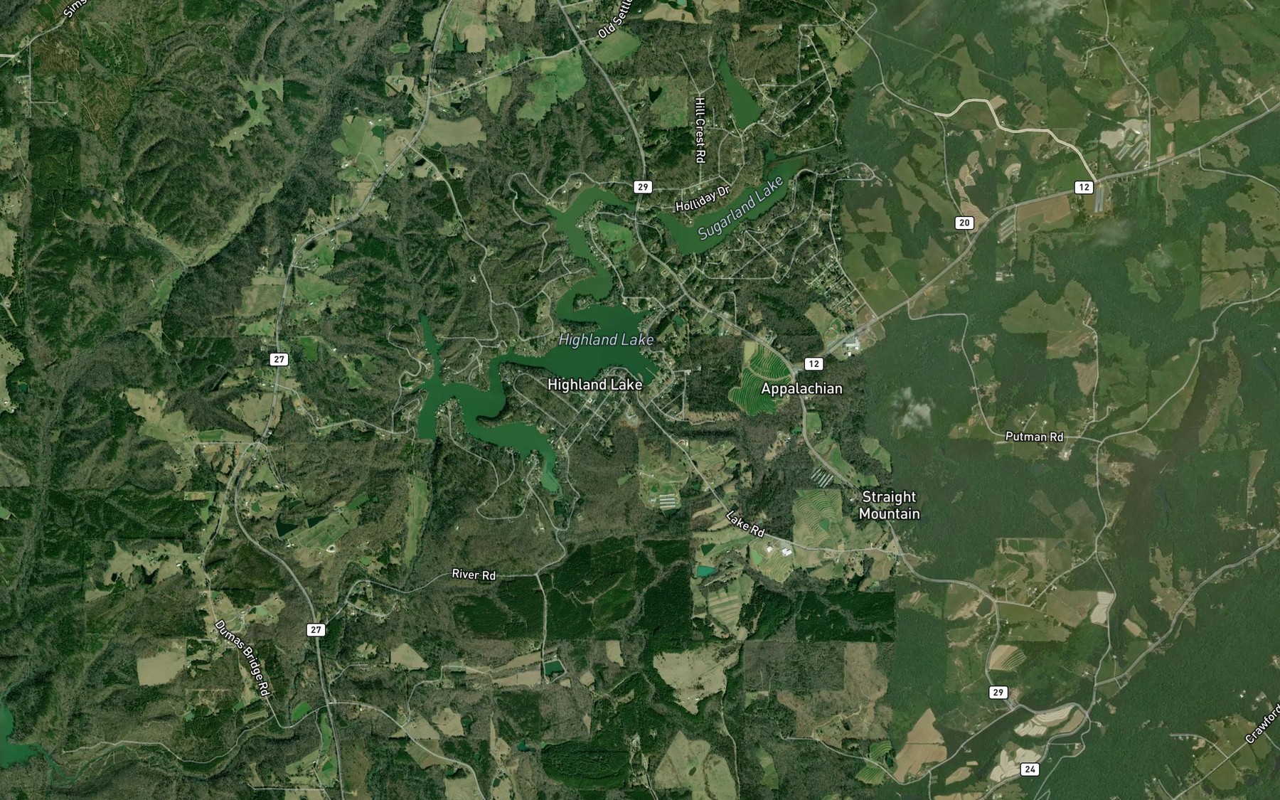 Satellite map of the Brasher Creek
