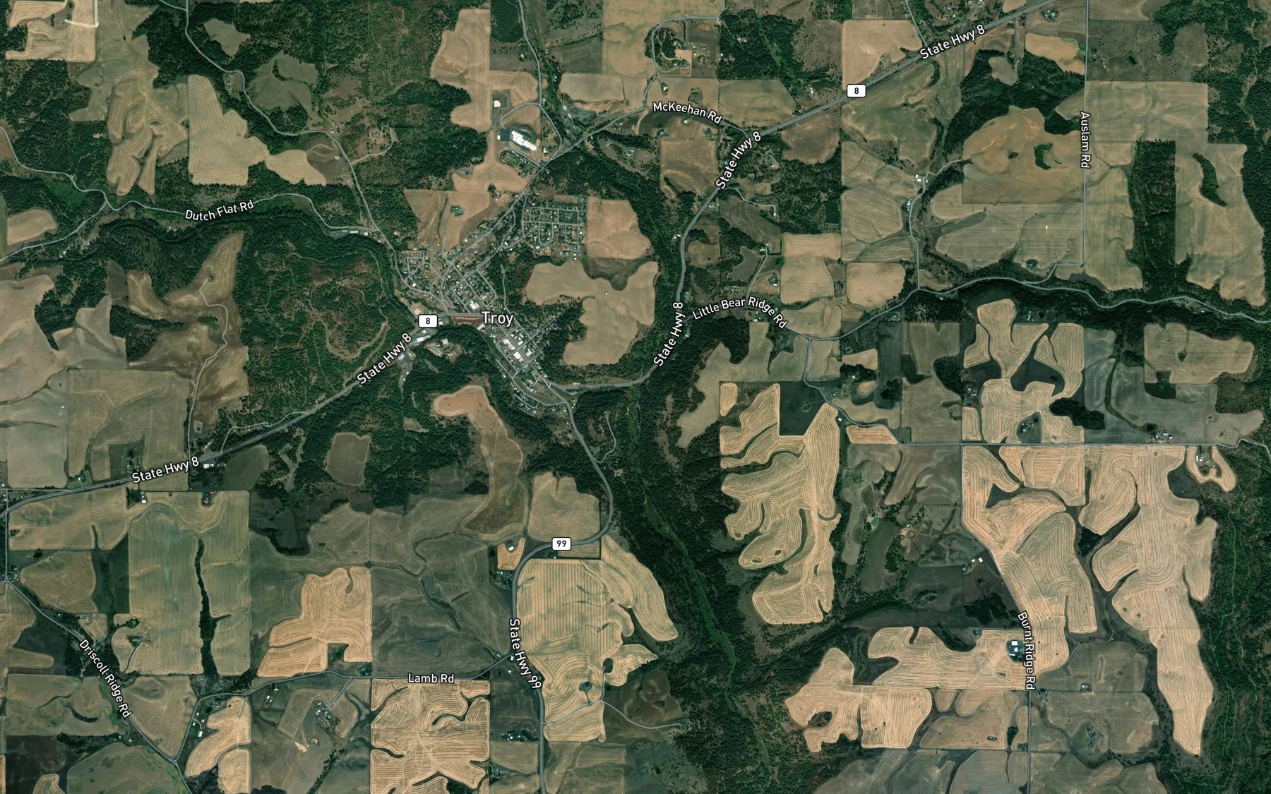 Satellite map of the Big Meadow Creek