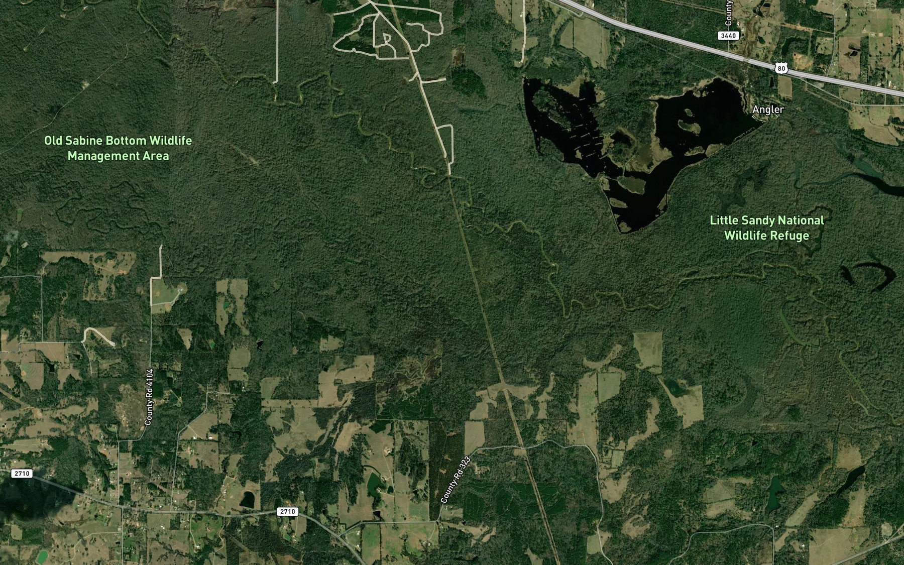 Satellite map of the Camp Ford Springs