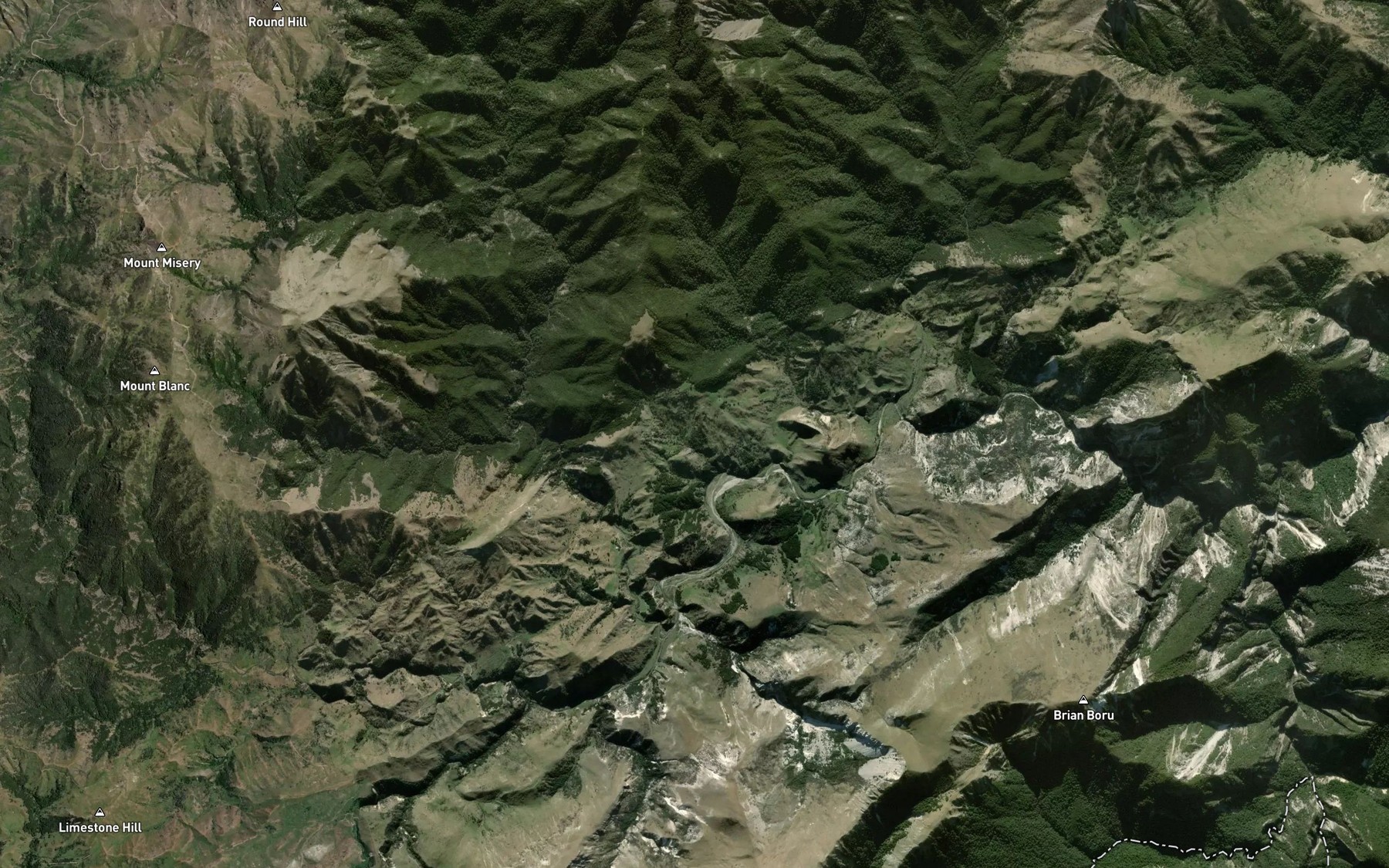 Satellite map of the Waima River