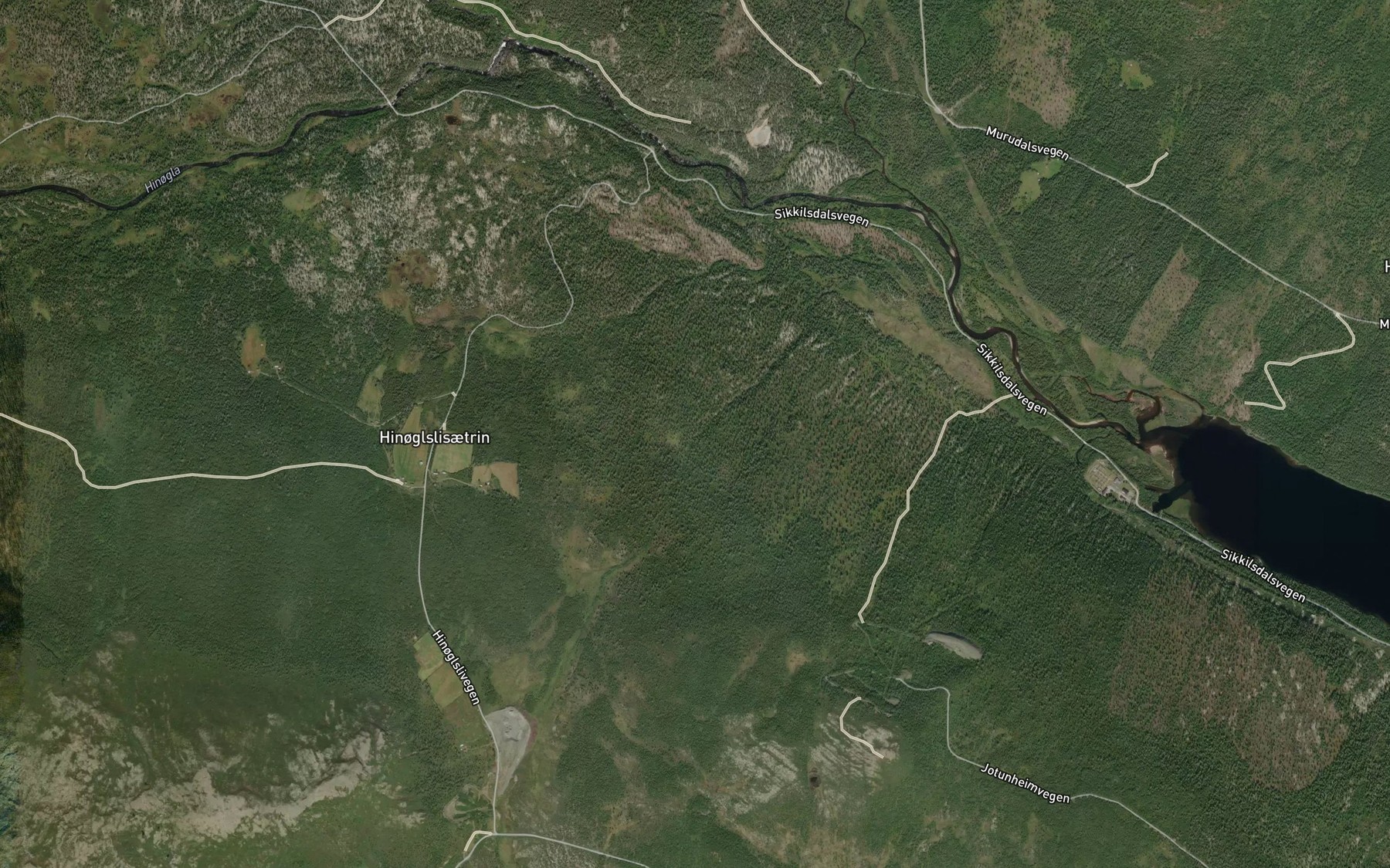 Satellite map of the Raudskardbekken