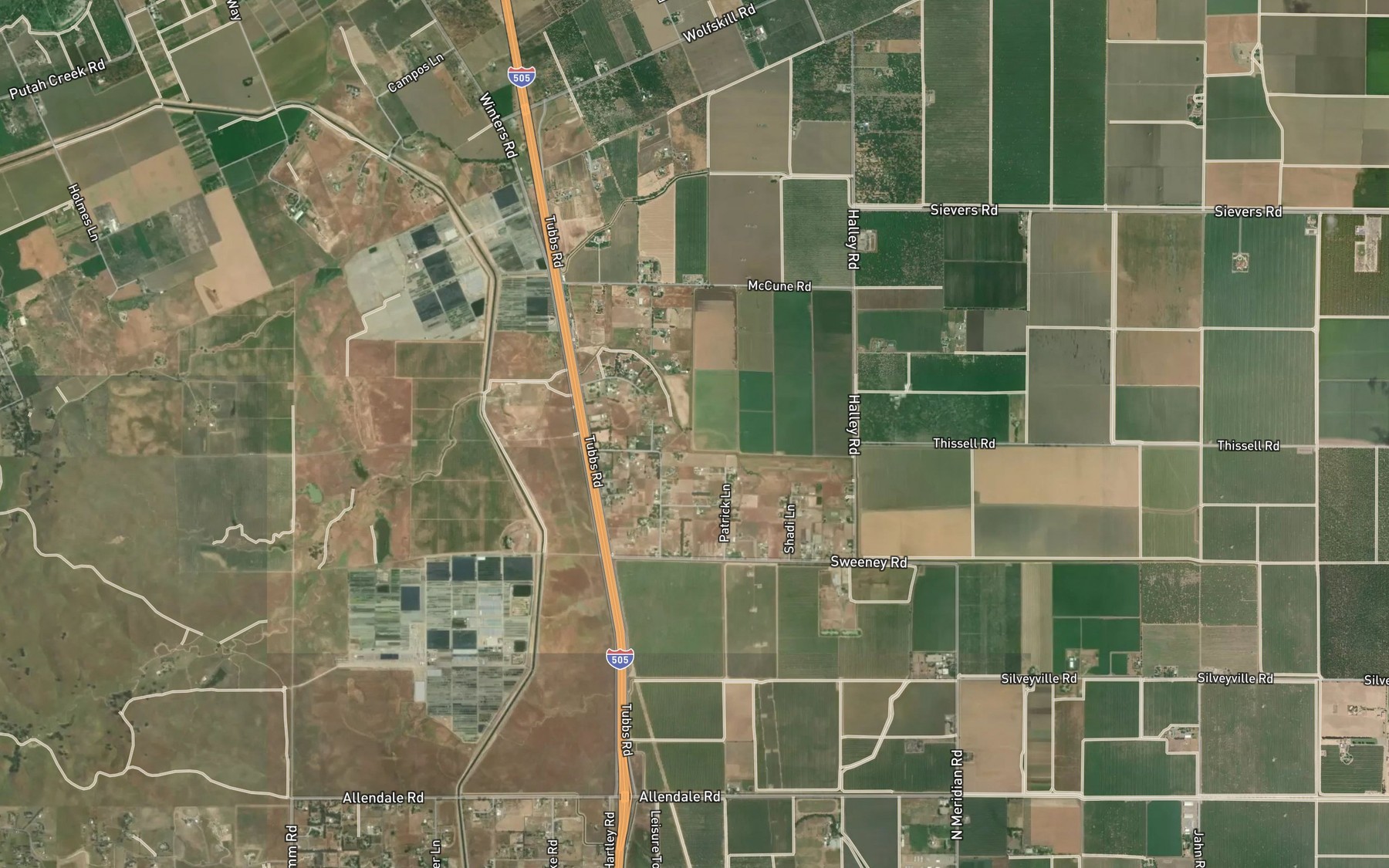 Satellite map of the Dry Arroyo