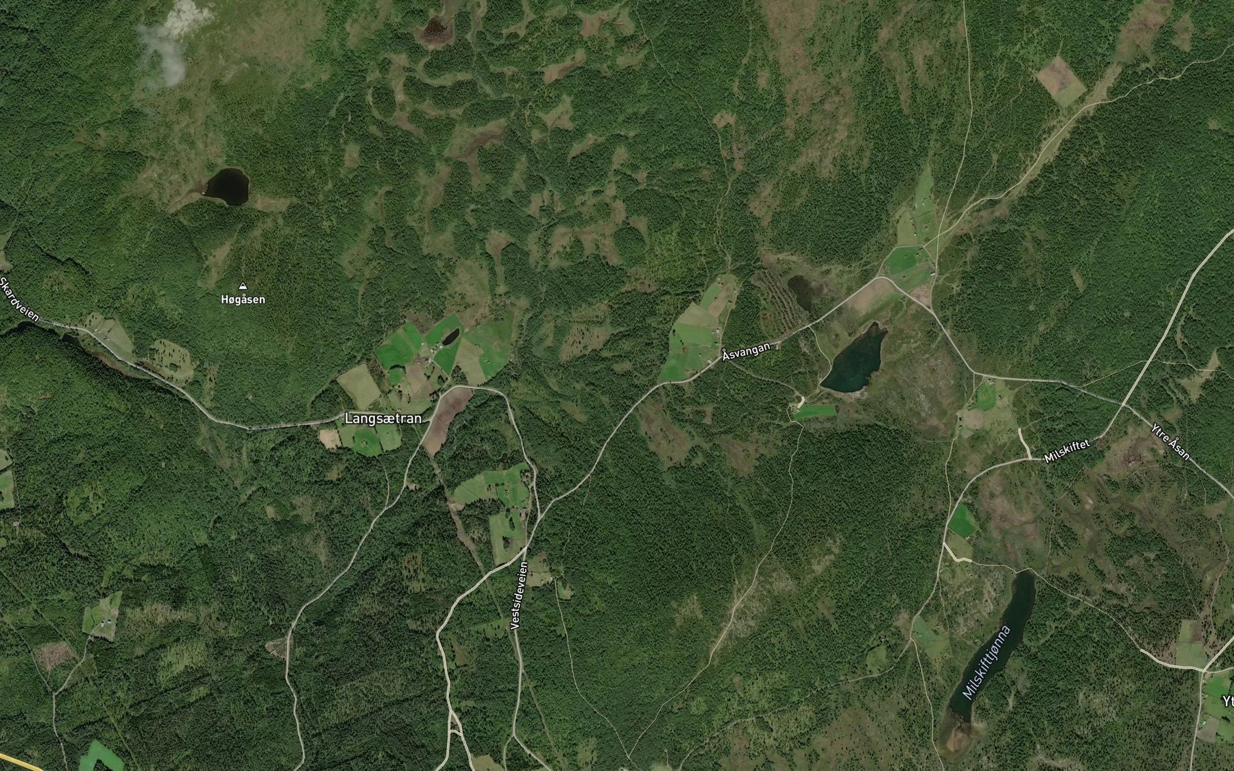 Satellite map of the Vesle-Tverraa