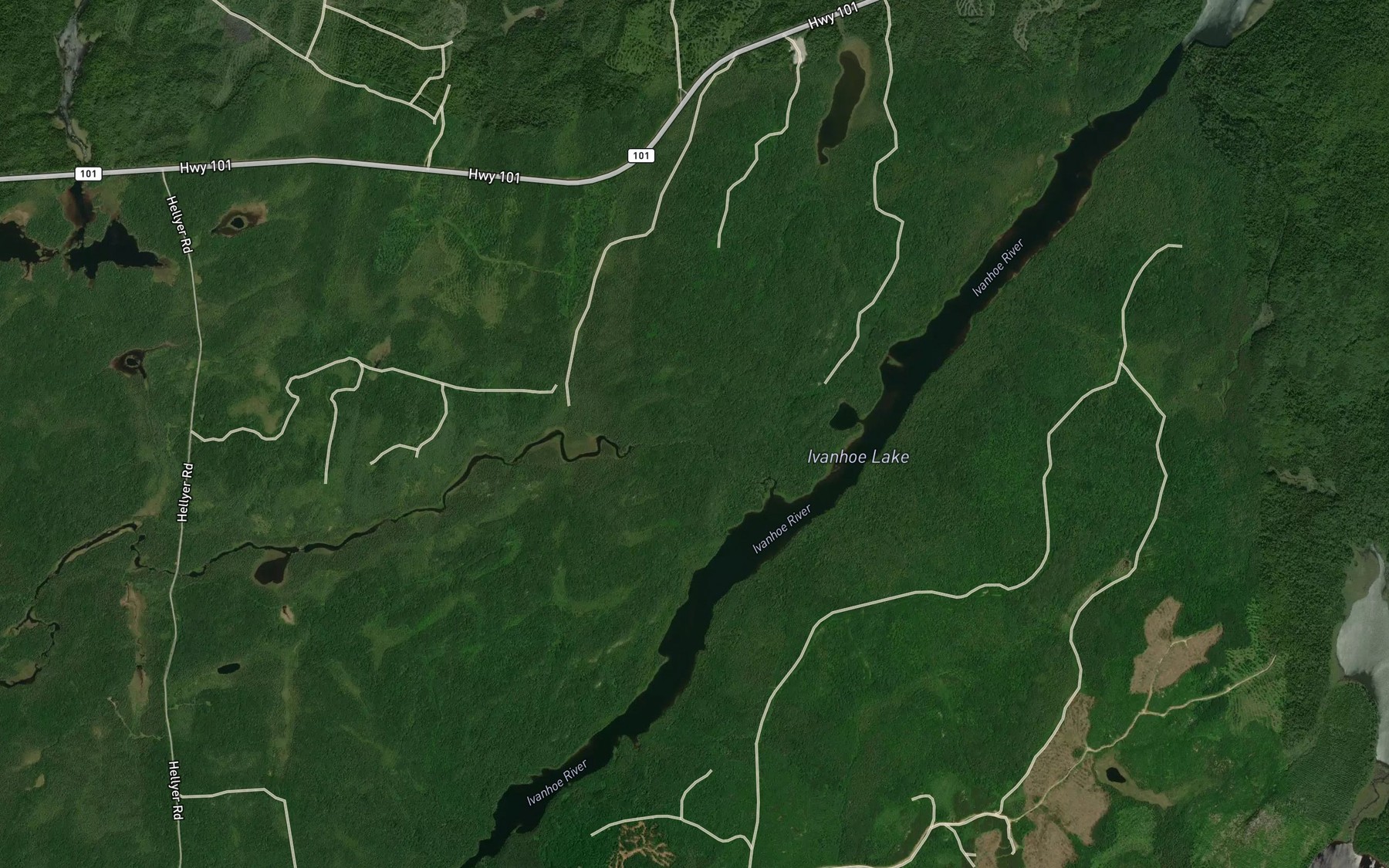 Satellite map of the Hellyer Creek