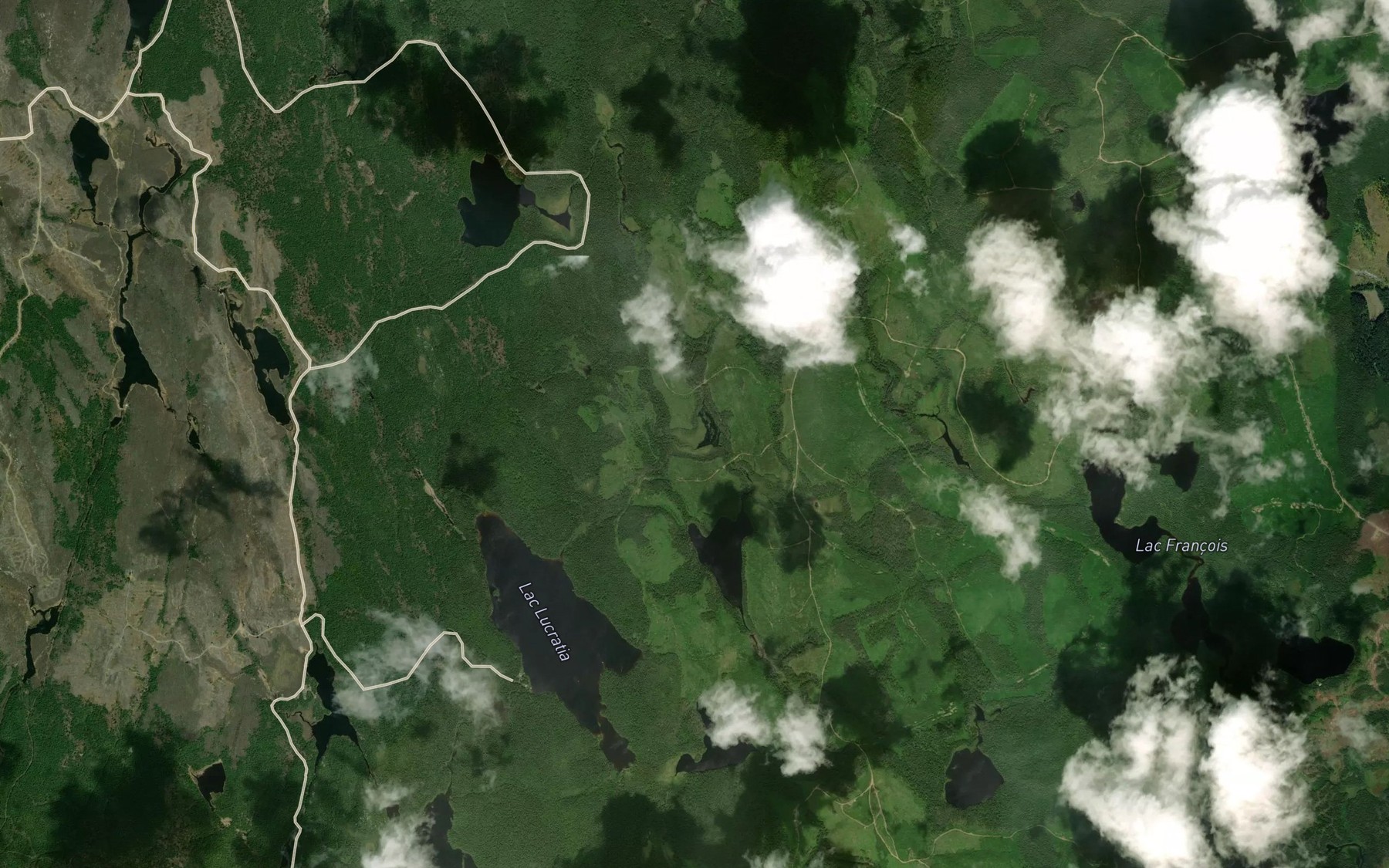 Satellite map of the Lac Emile